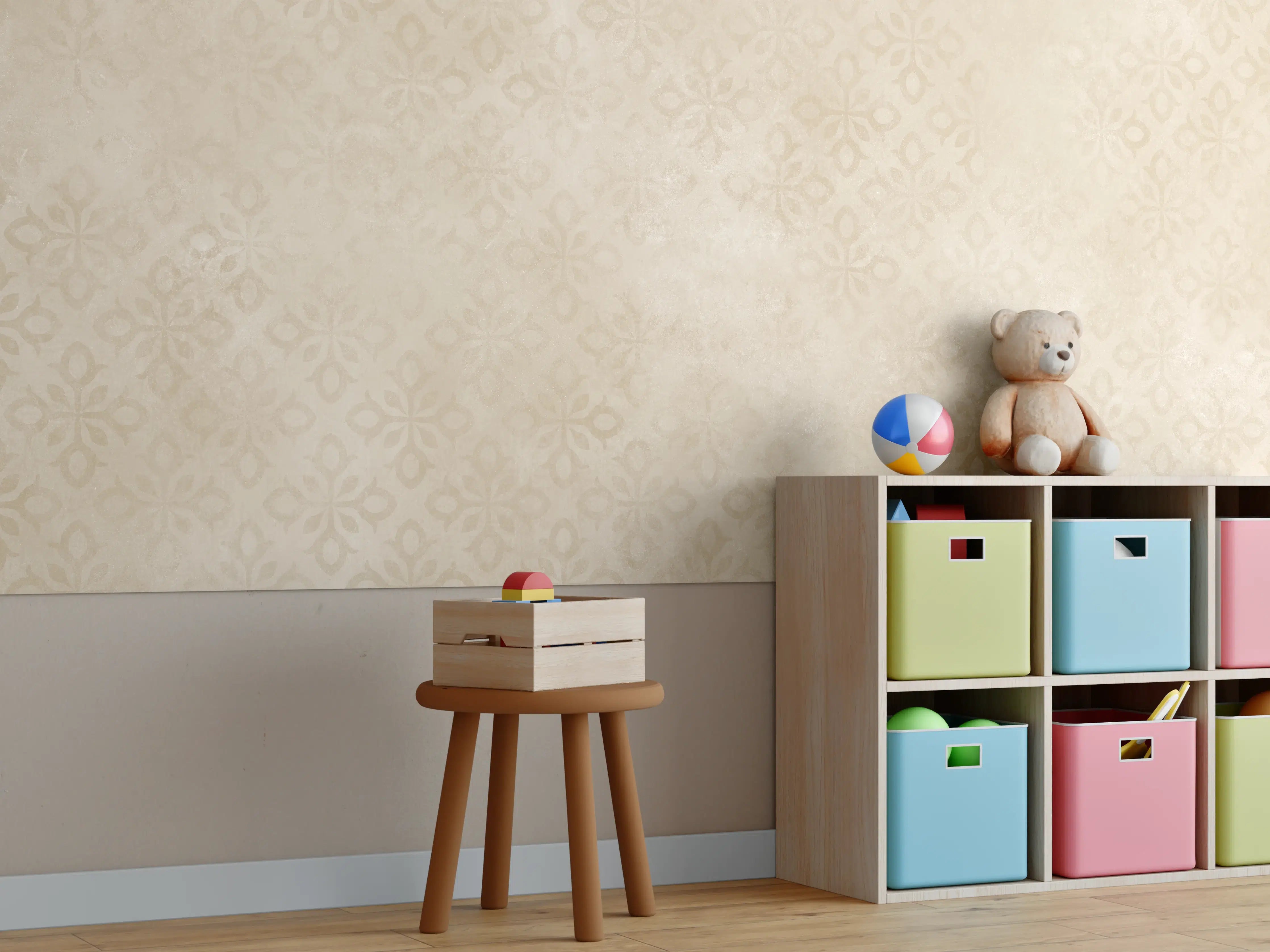 Kinderzimmer Wandgestaltung - Feines Ornament Muster