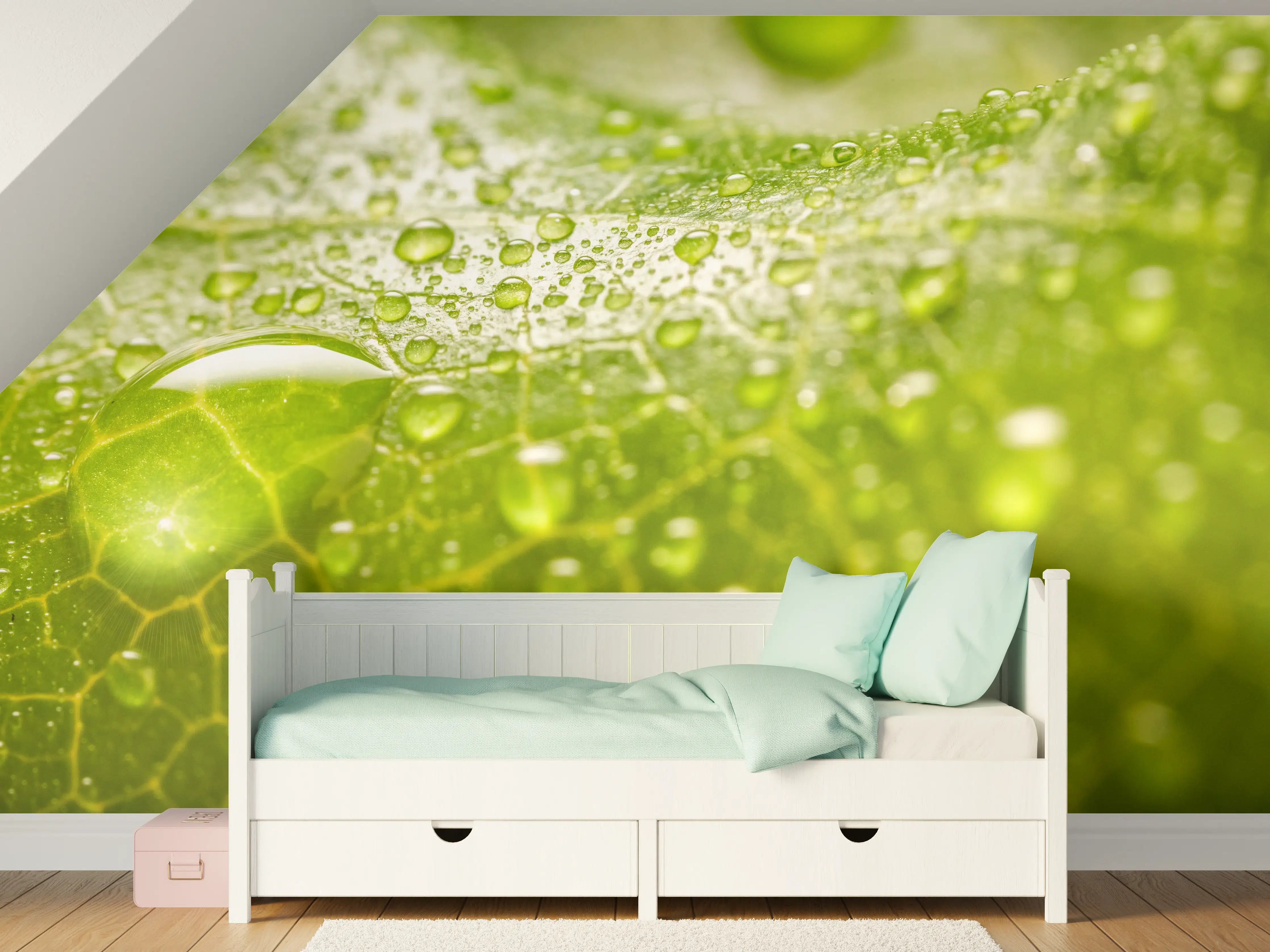 Kinderzimmer Wandgestaltung - Feuchtes Blatt
