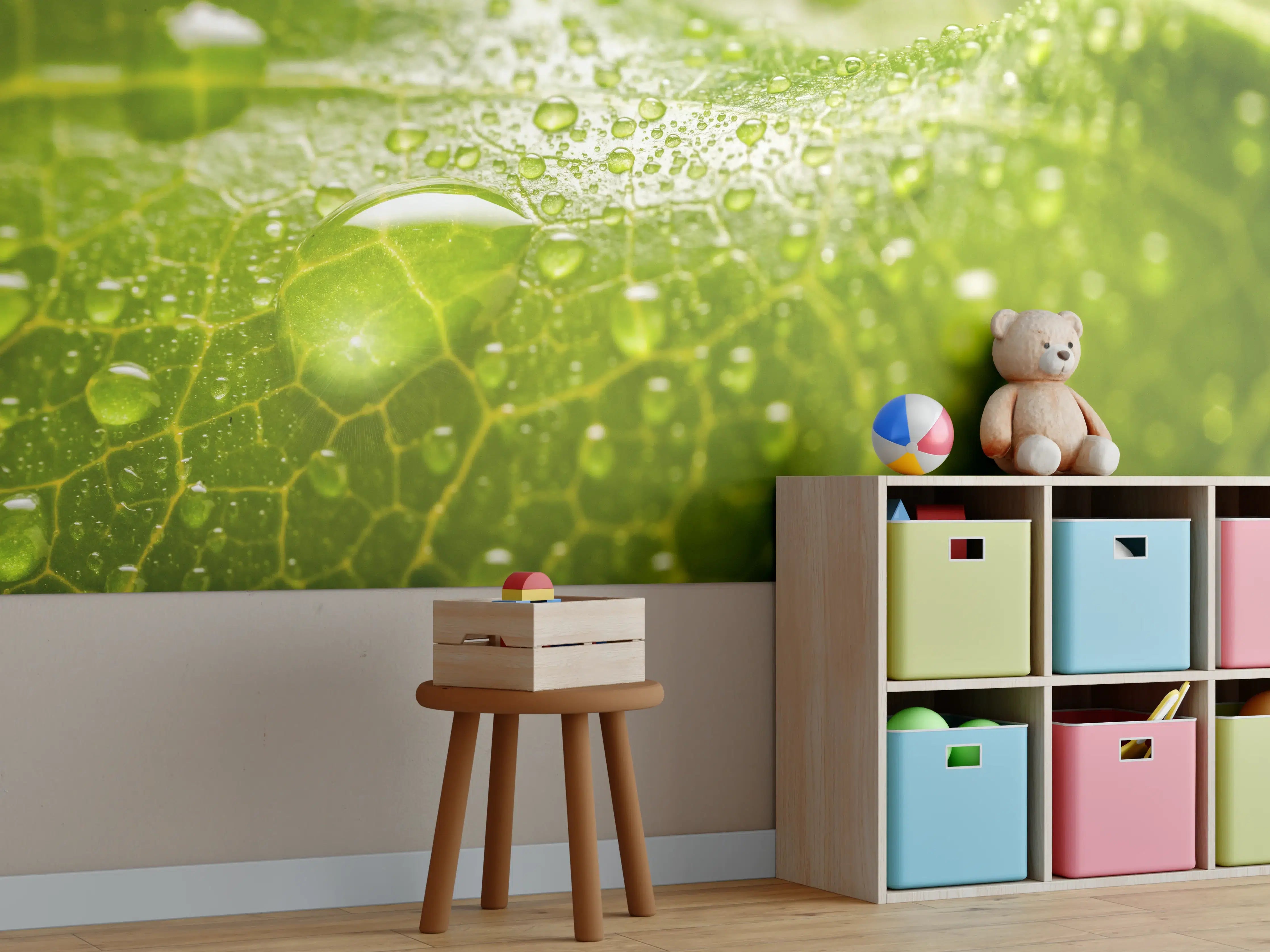 Kinderzimmer Wandgestaltung - Feuchtes Blatt