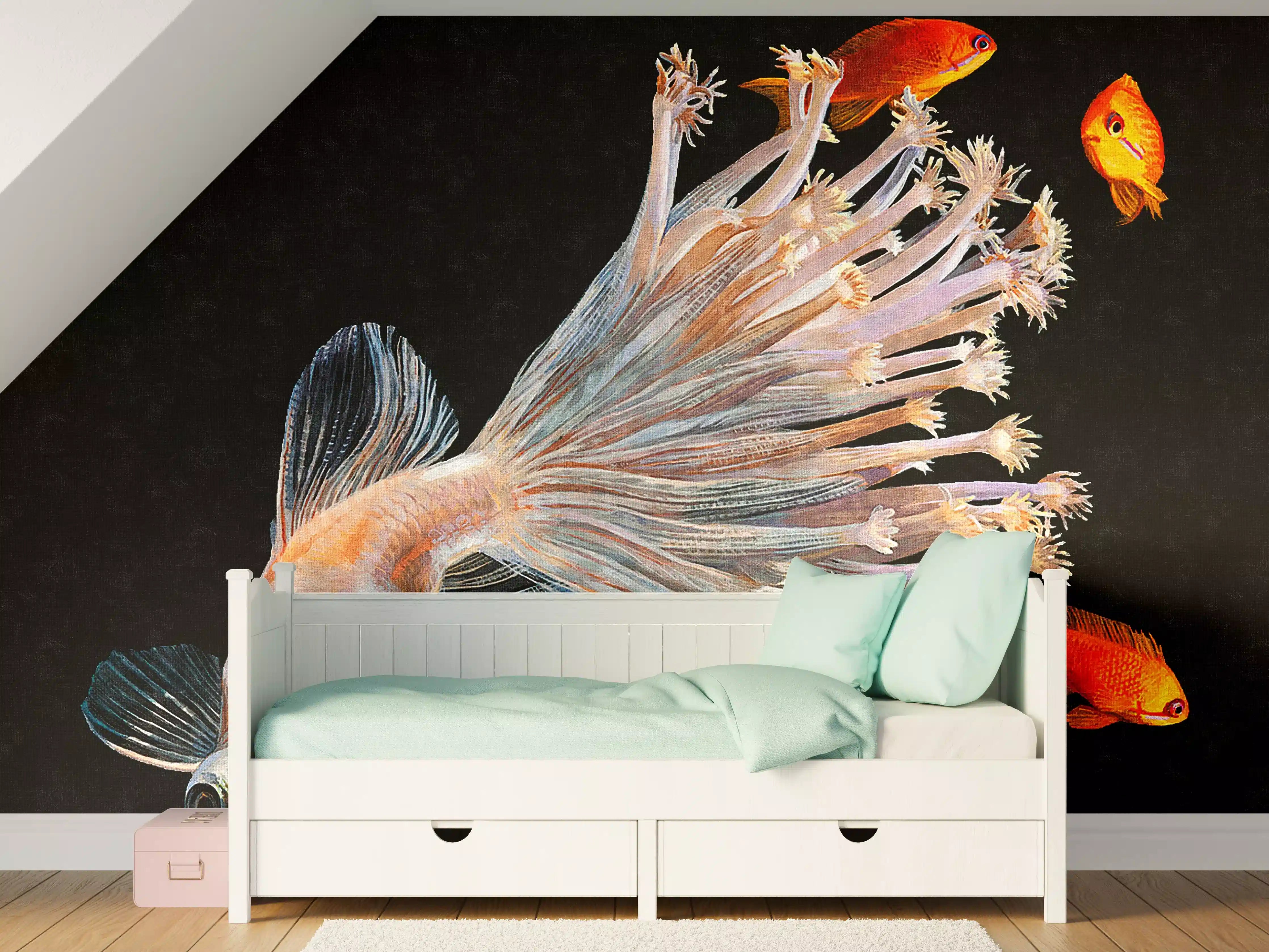 Kinderzimmer Wandgestaltung - Fisch verschmolzen mit Korallen