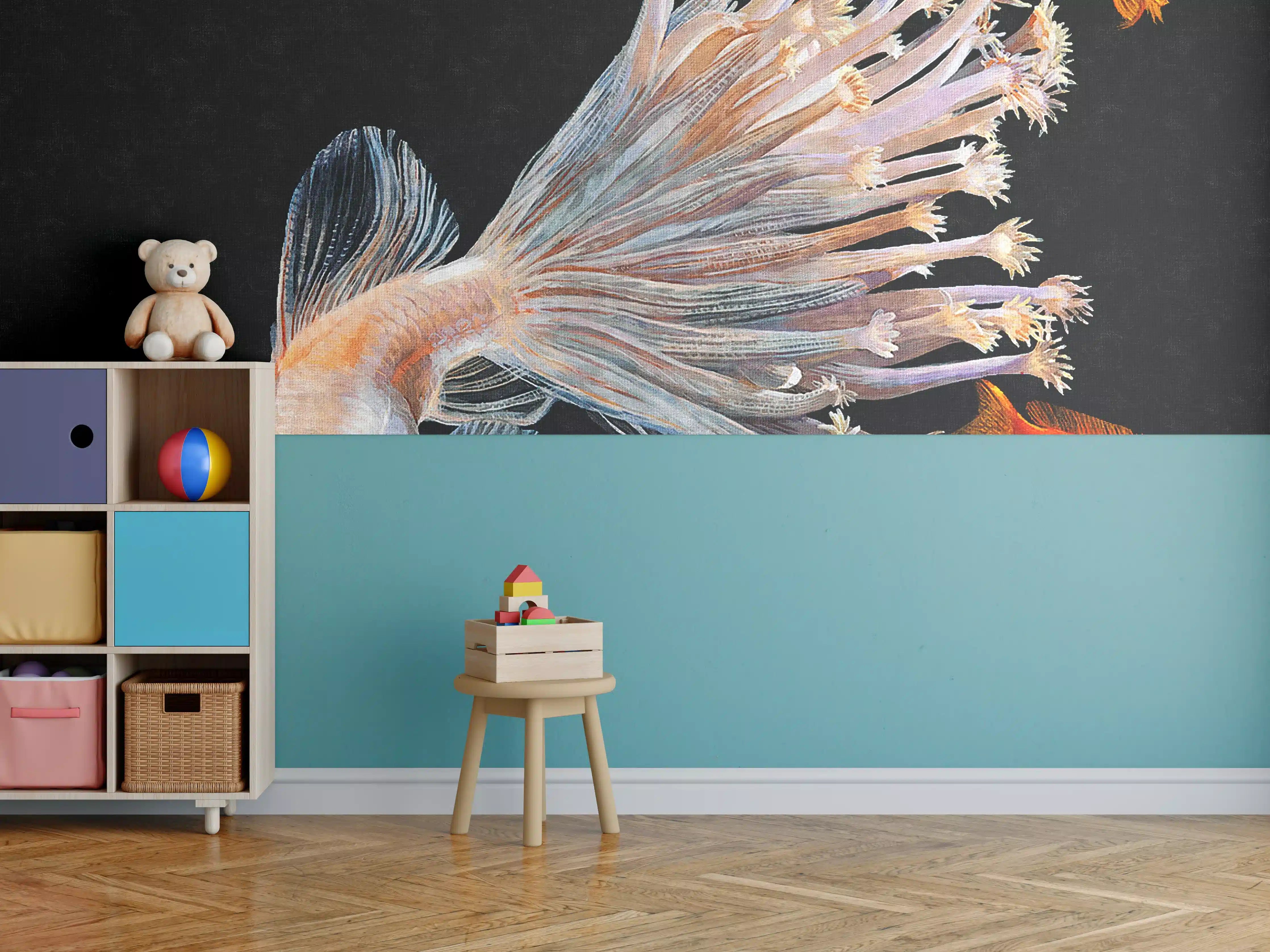 Kinderzimmer Wandgestaltung - Fisch verschmolzen mit Korallen