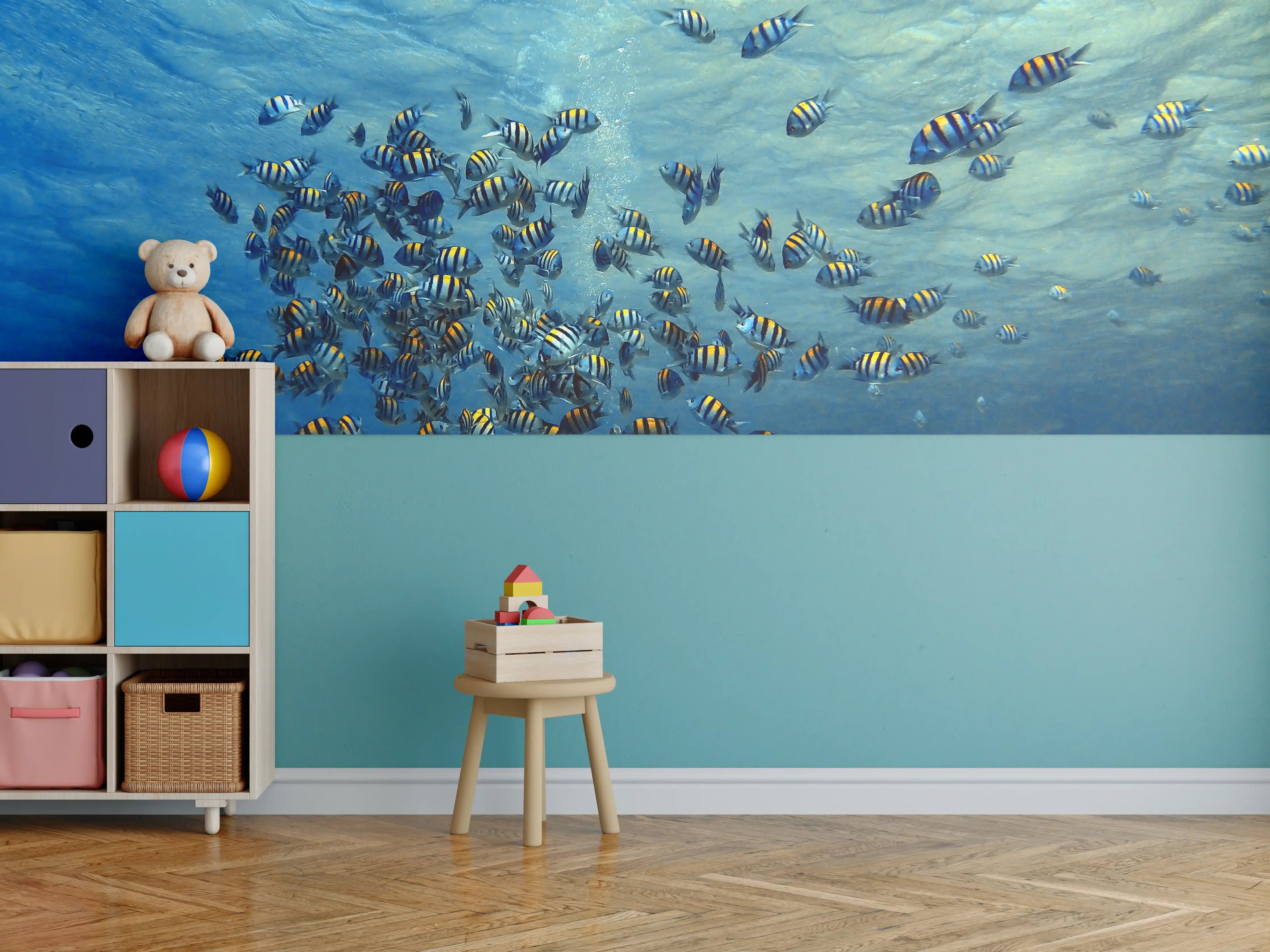Kinderzimmer Wandgestaltung - Fische im klarem Meer