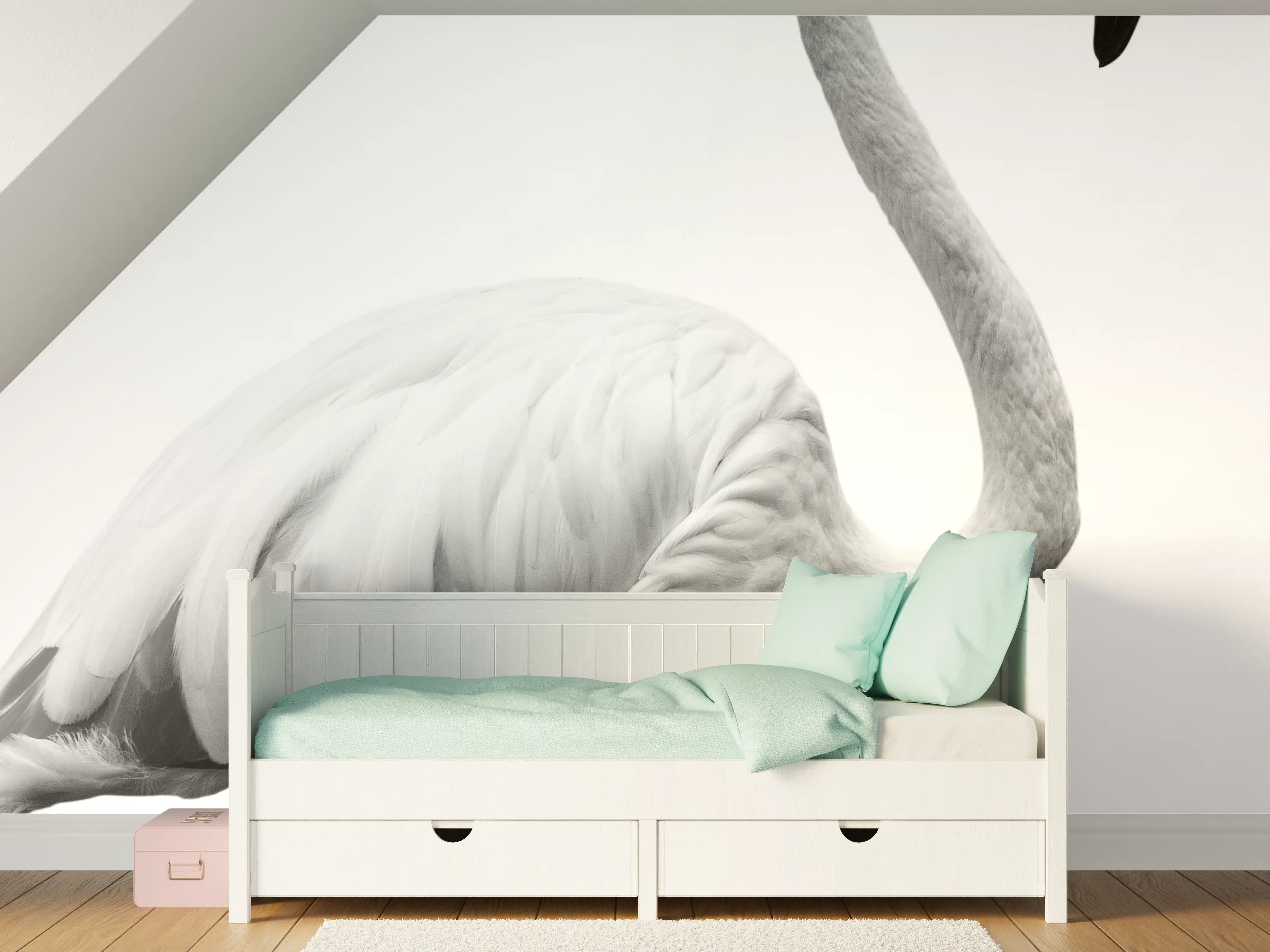 Kinderzimmer Wandgestaltung - Flamingo - schwarz-weiß