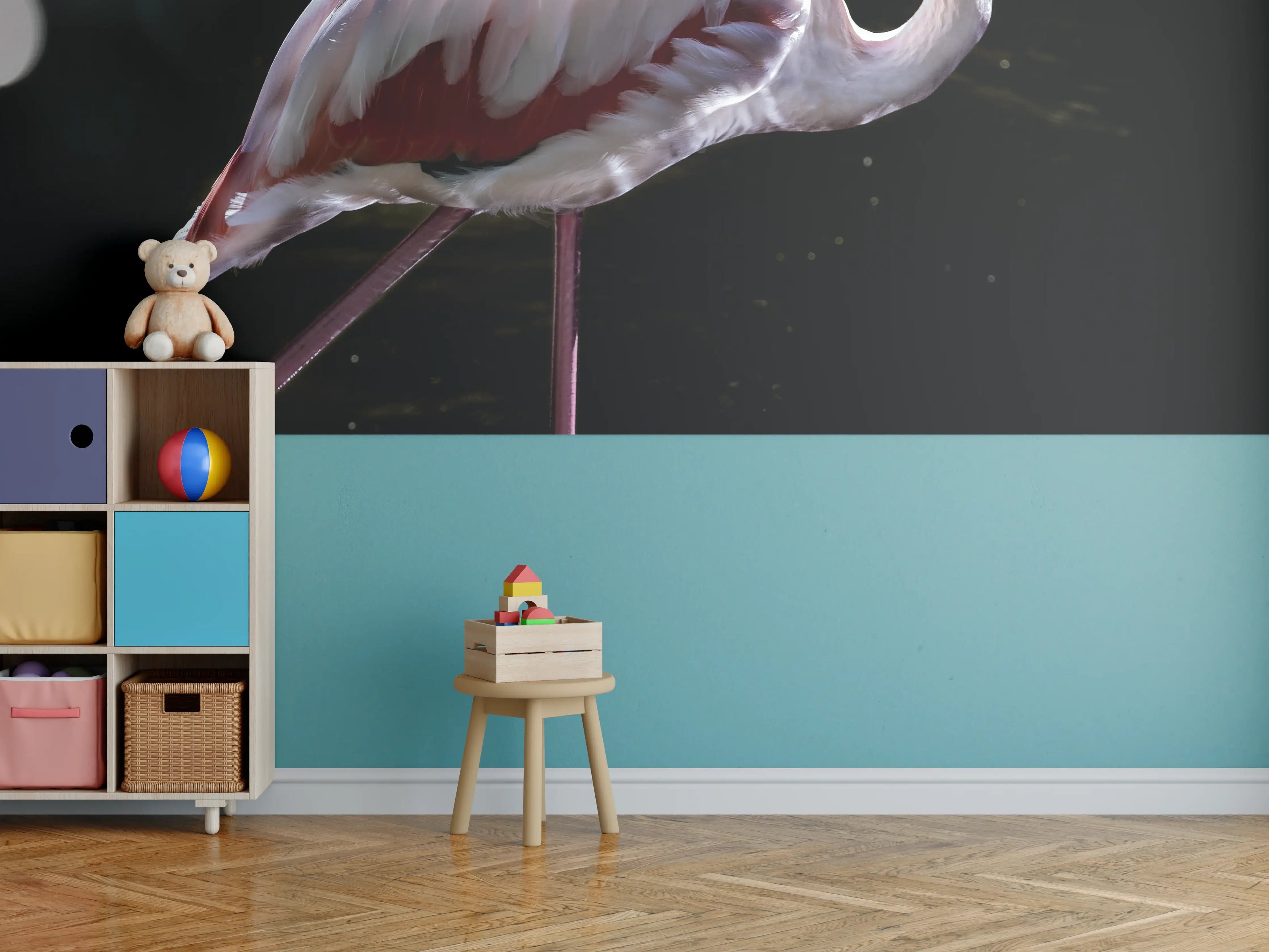 Kinderzimmer Wandgestaltung - Flamingo