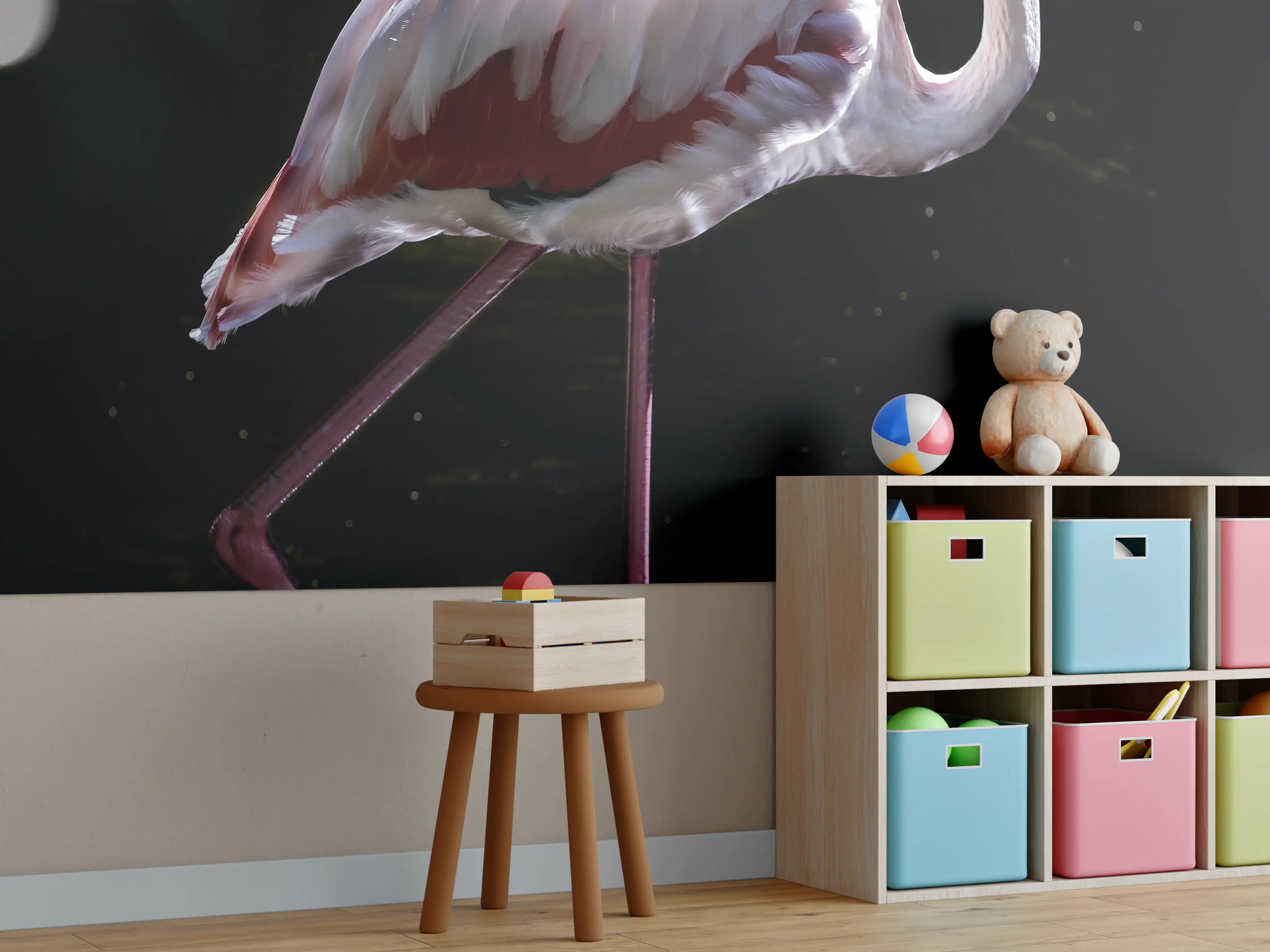 Kinderzimmer Wandgestaltung - Flamingo