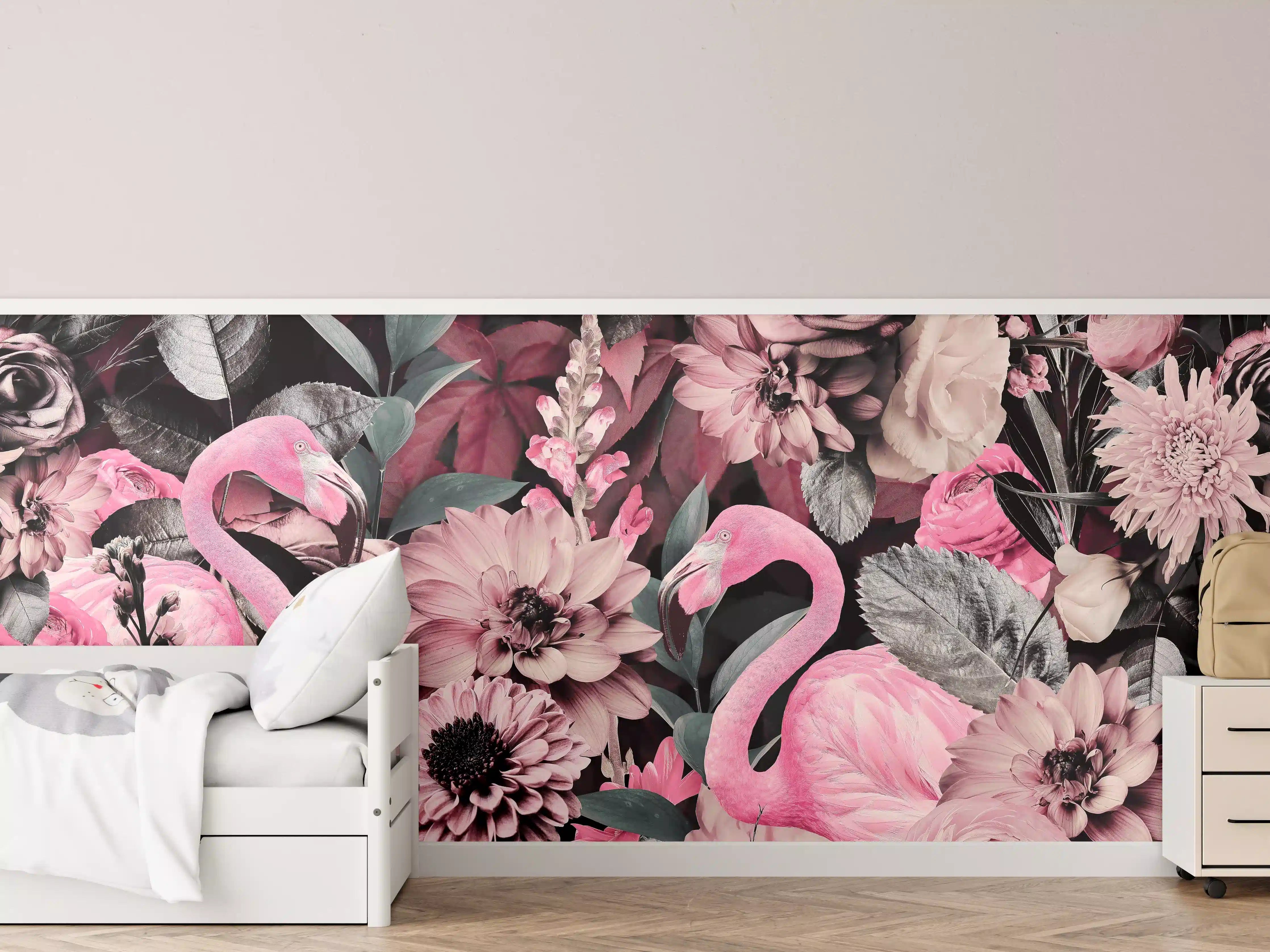 Kinderzimmer Wandgestaltung - Flamingo Garten - Floral