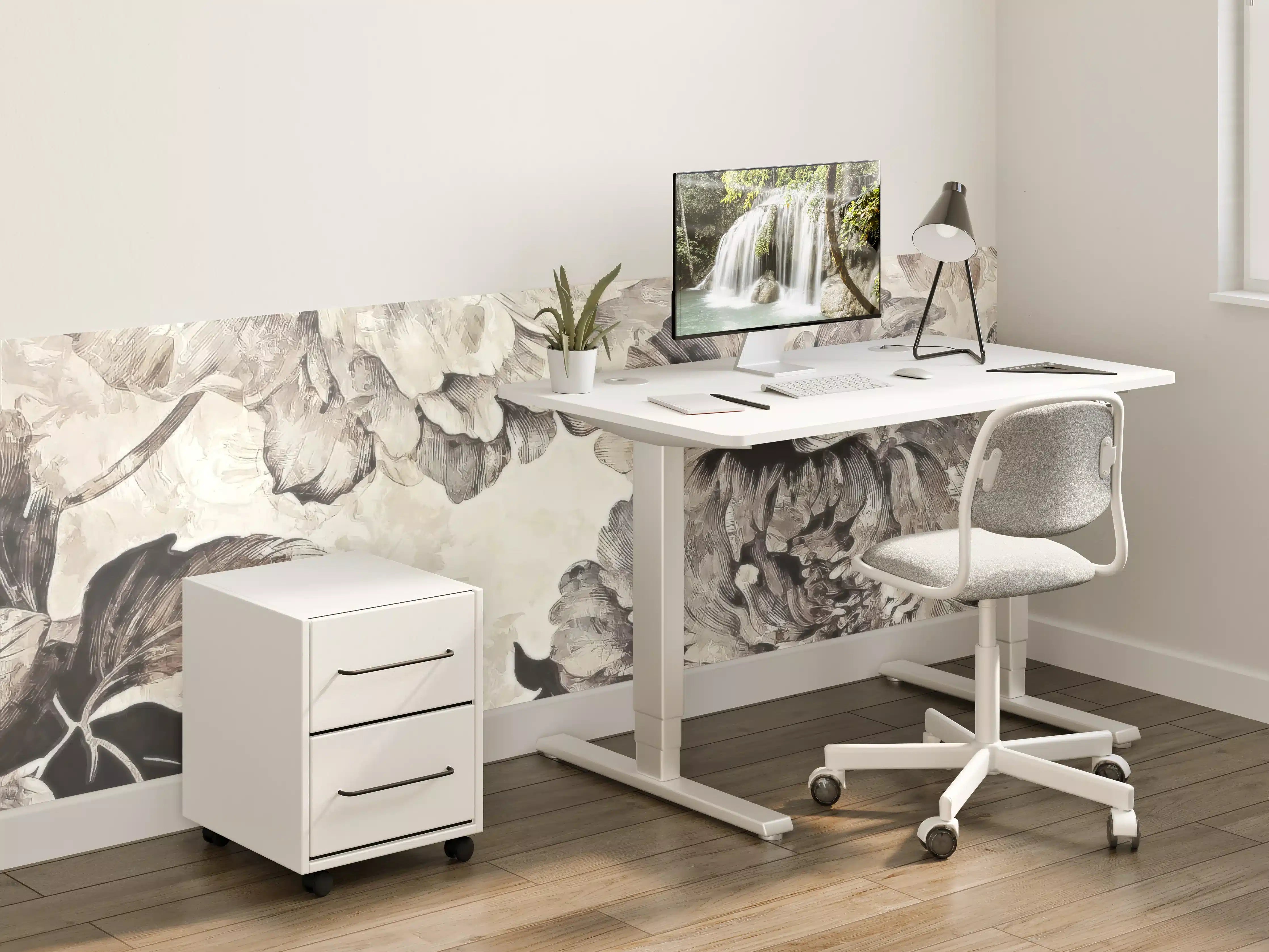 Kinderzimmer Wandgestaltung - Floral Grau-Beige Kunstposter