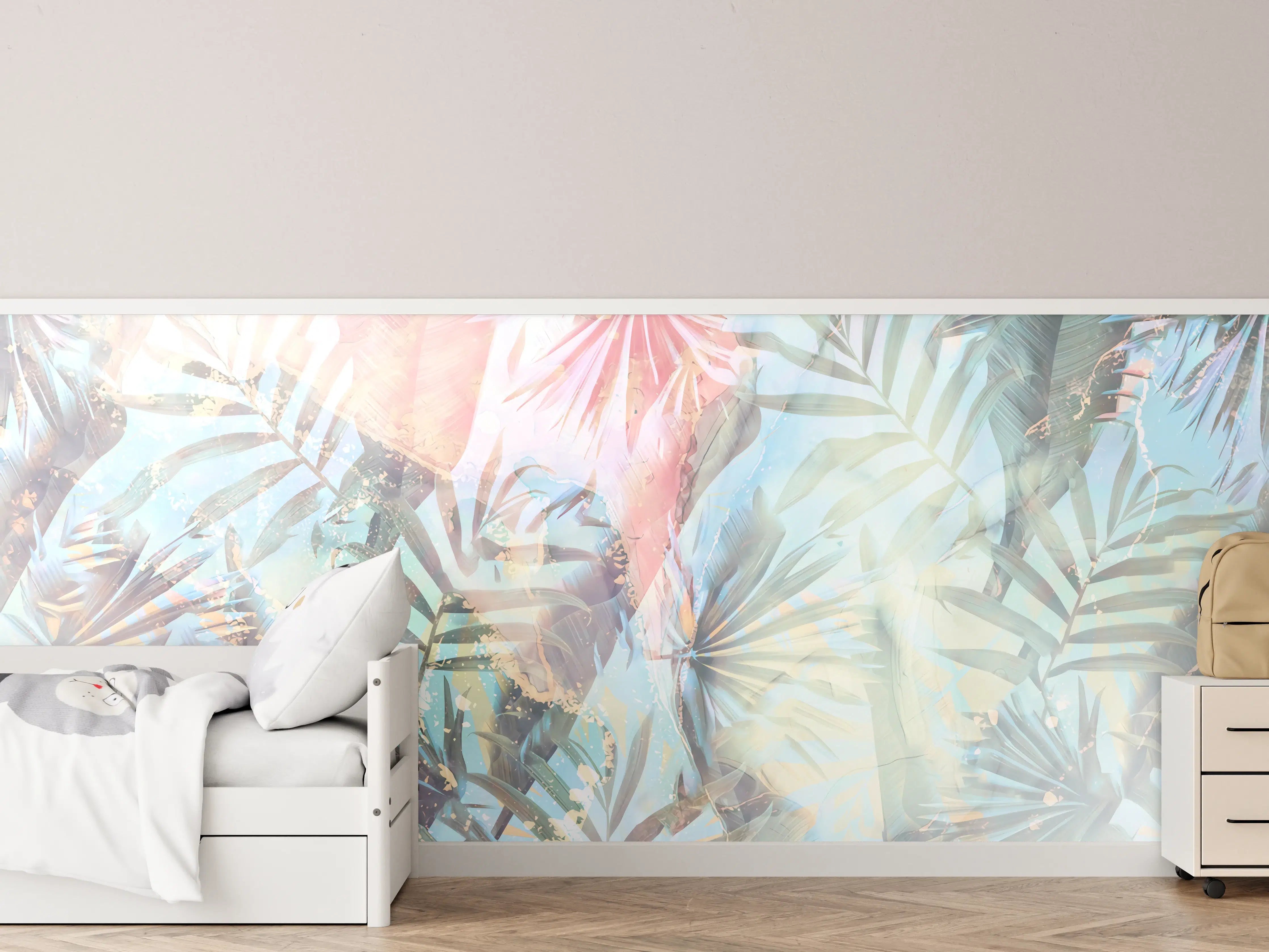 Kinderzimmer Wandgestaltung - Florale Darstellung - Pastell