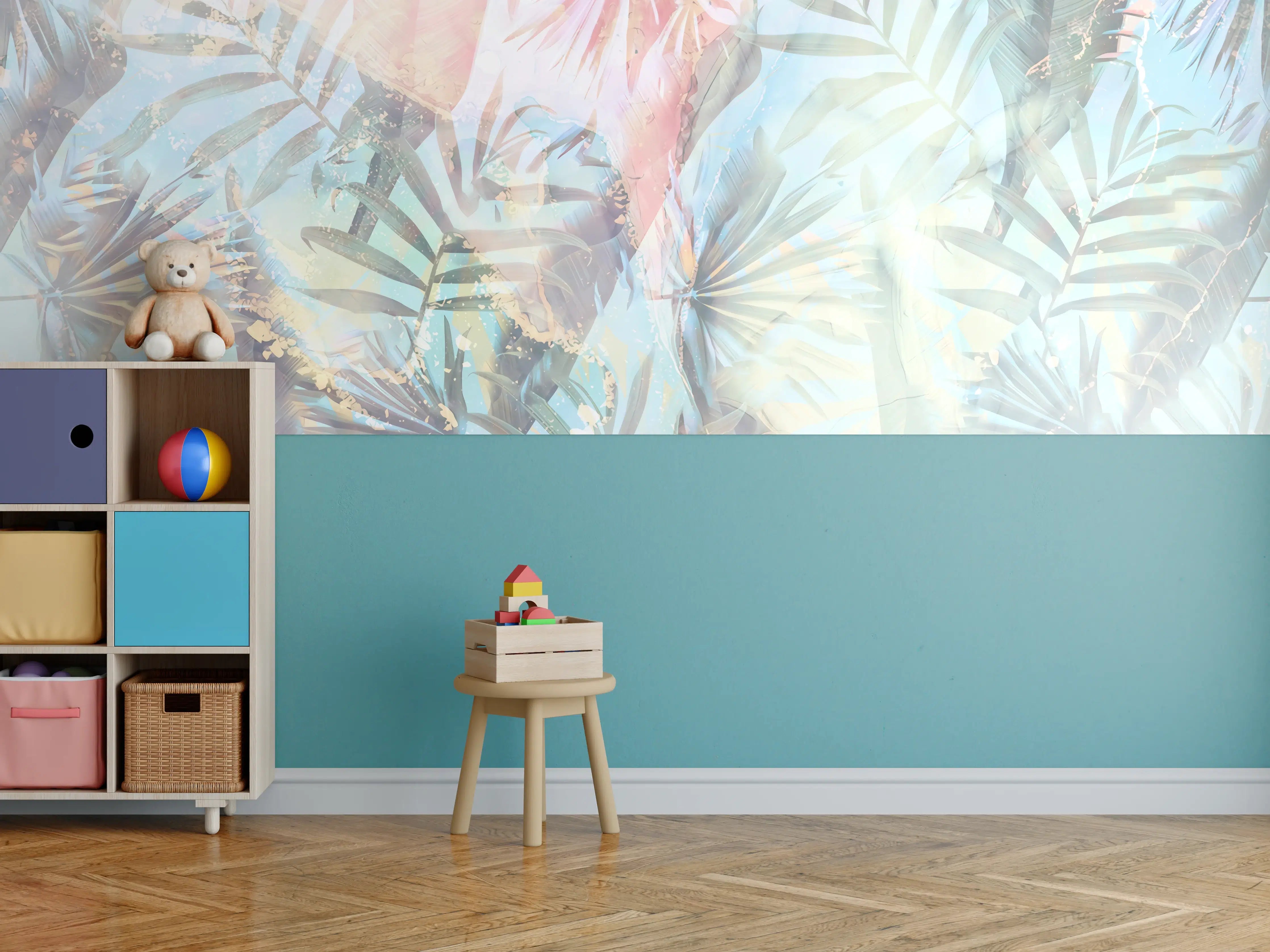Kinderzimmer Wandgestaltung - Florale Darstellung - Pastell
