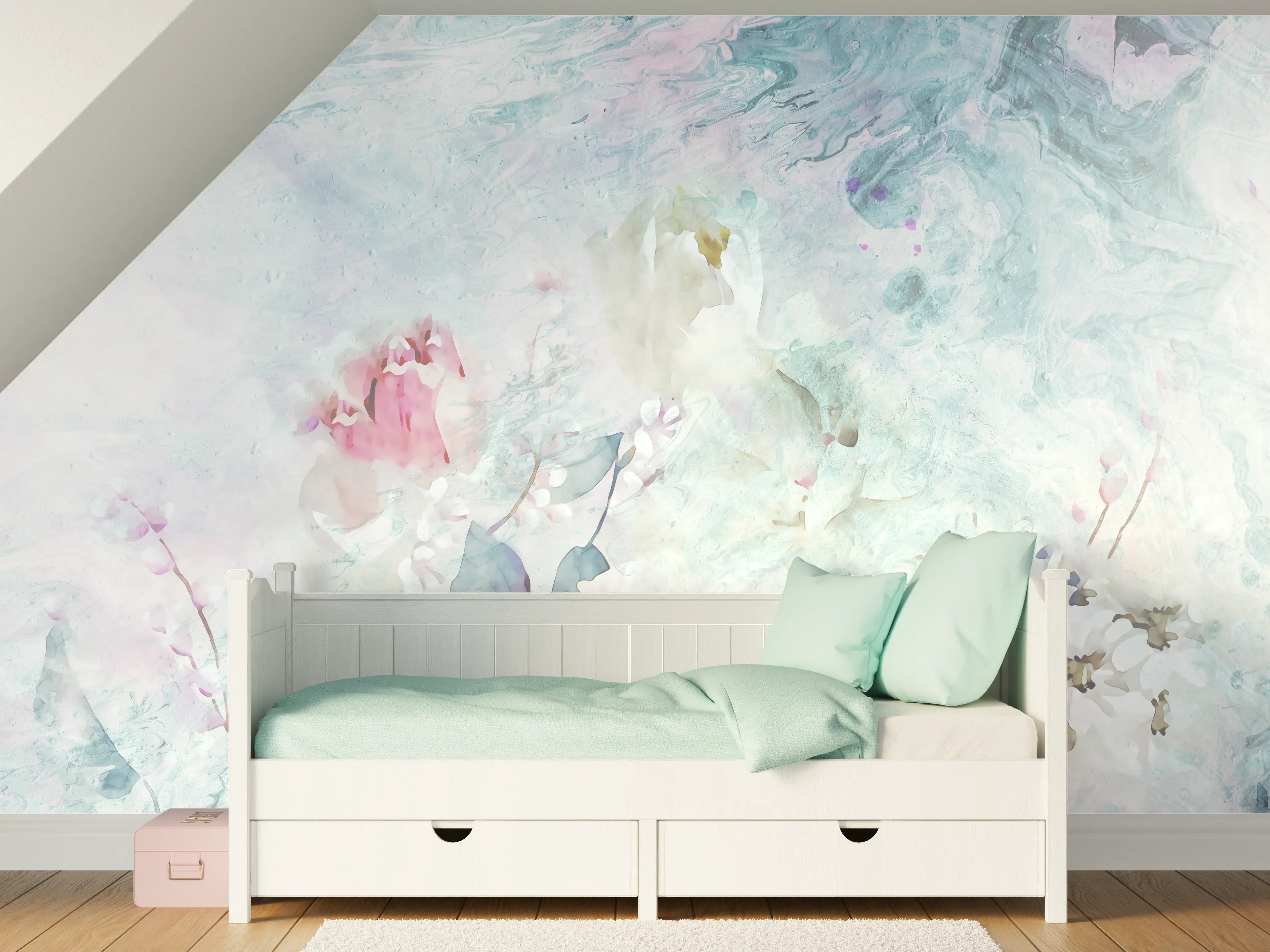 Kinderzimmer Wandgestaltung - Florale Kunst - Blumen Portrait