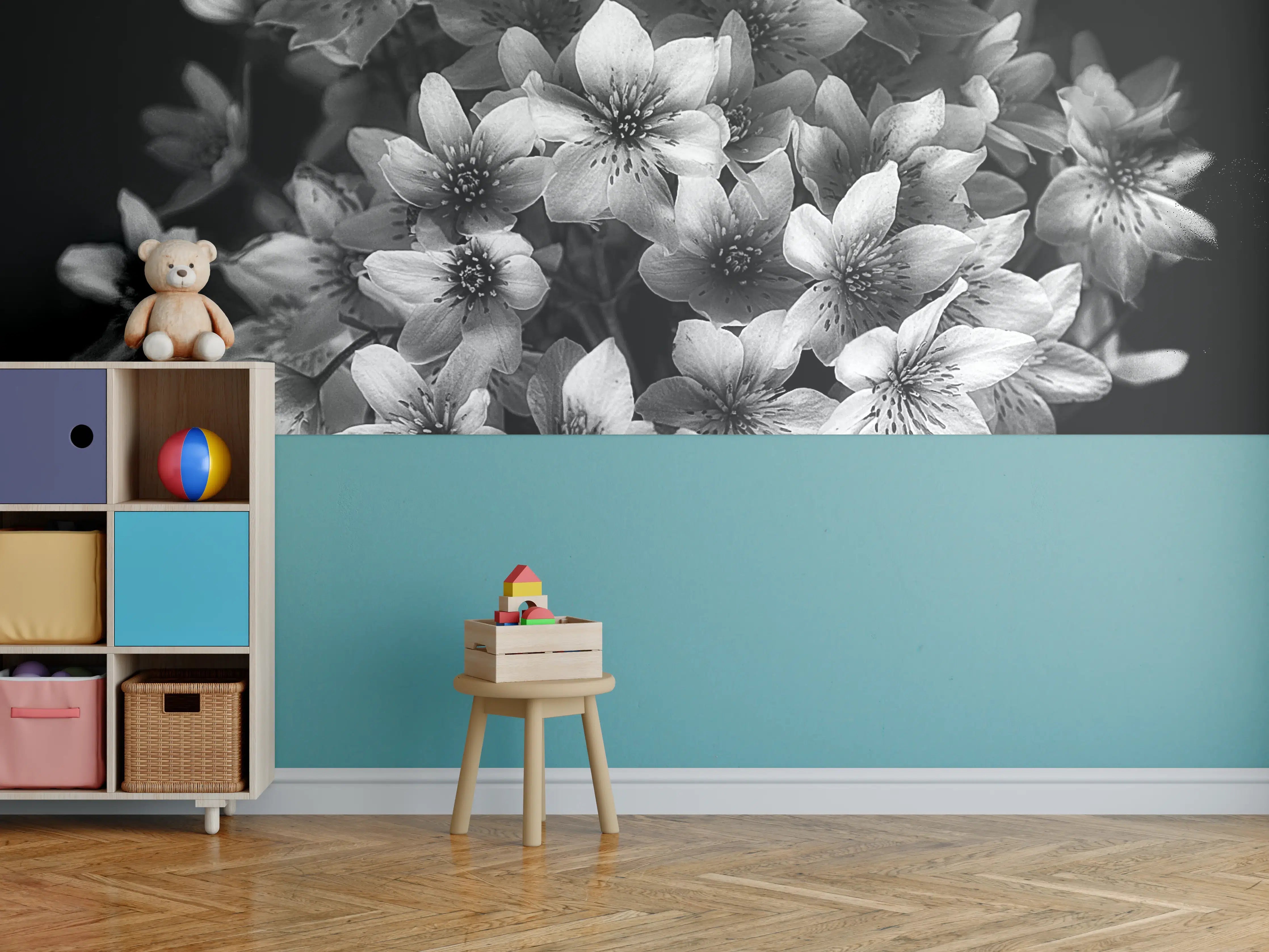 Kinderzimmer Wandgestaltung - Florale Kunst - Blumenstrauß