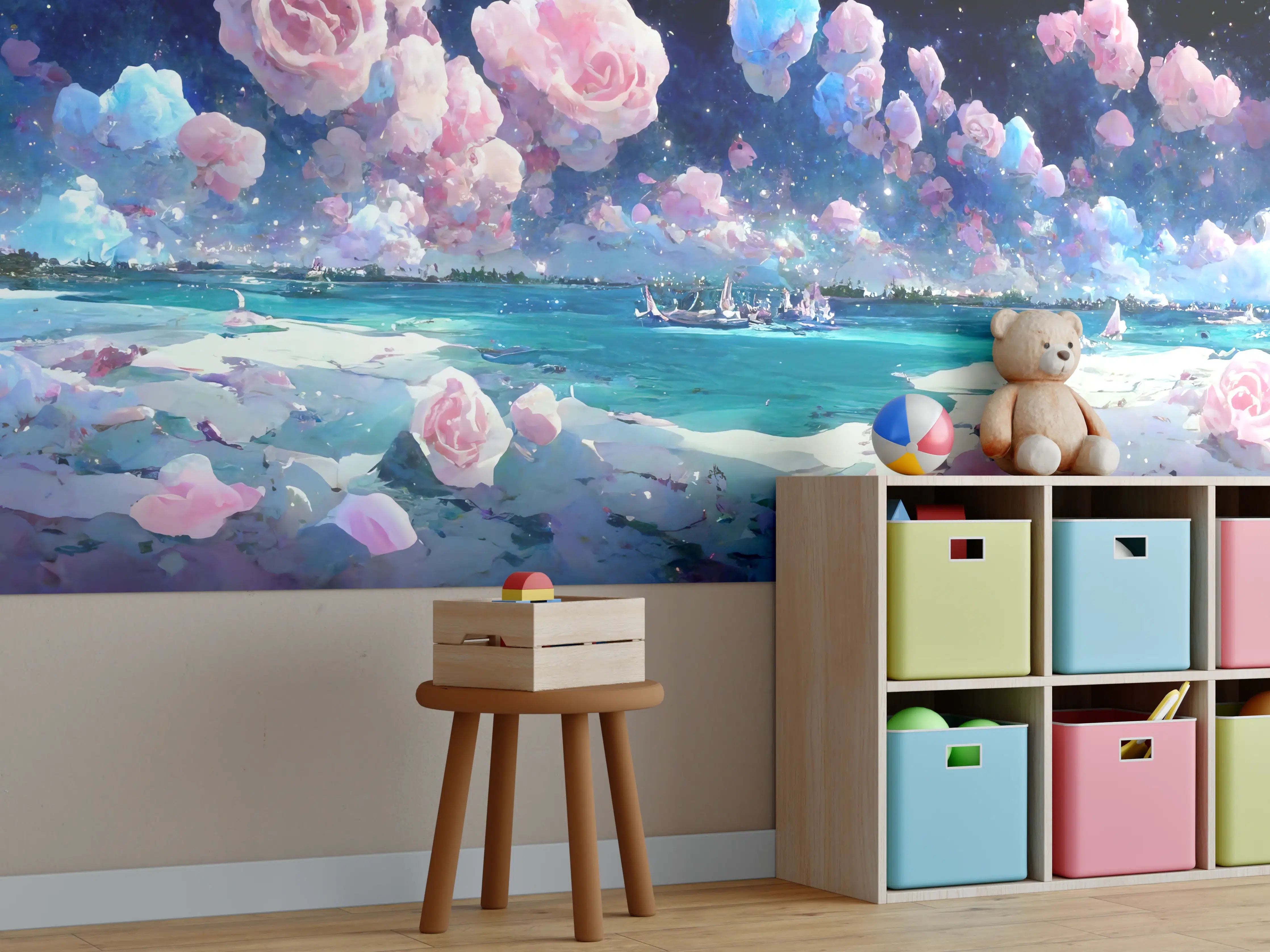 Kinderzimmer Wandgestaltung - Florale Traumwelt - Ozean