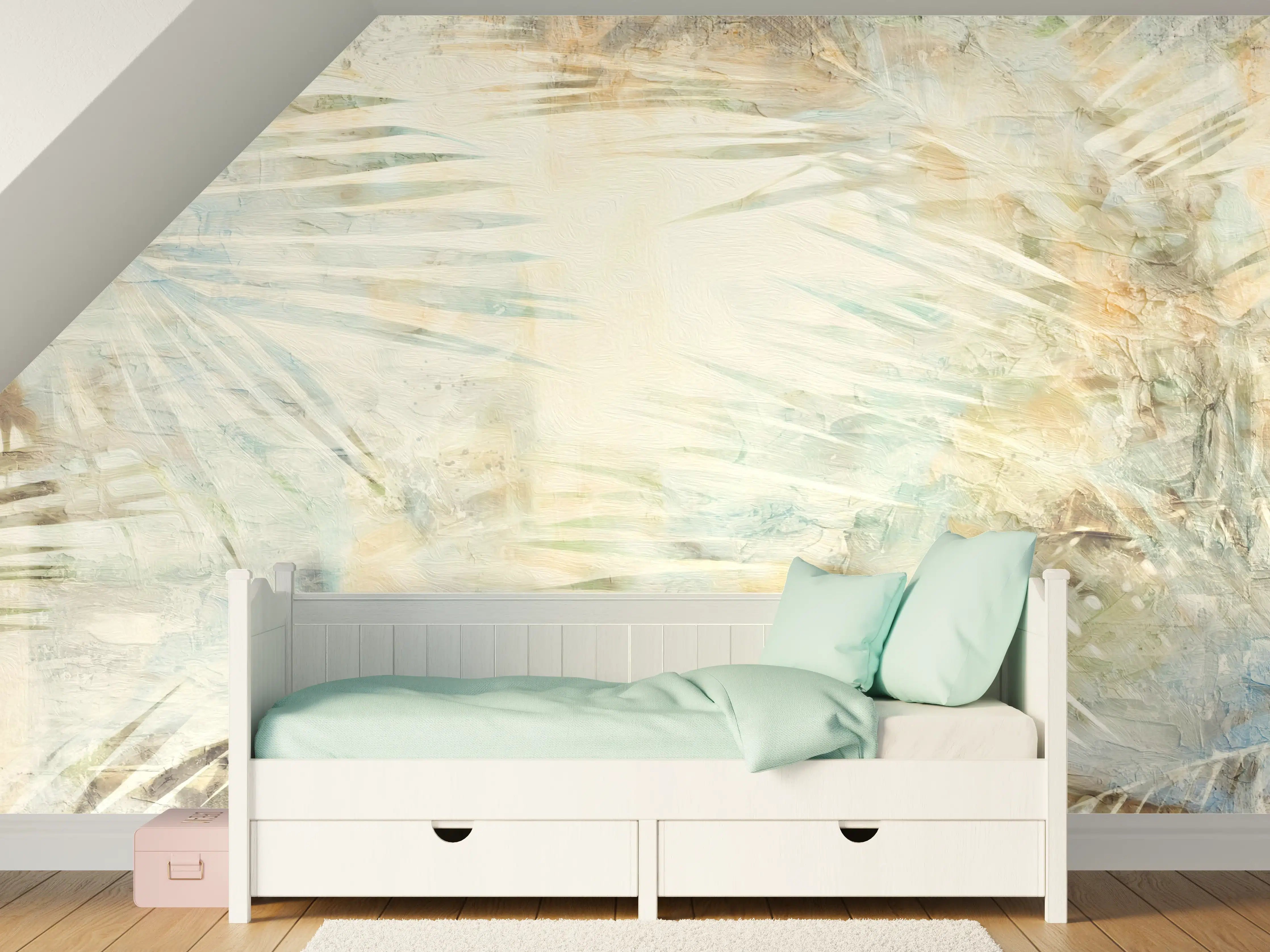 Kinderzimmer Wandgestaltung - Florale Wand - Moderne Kunst