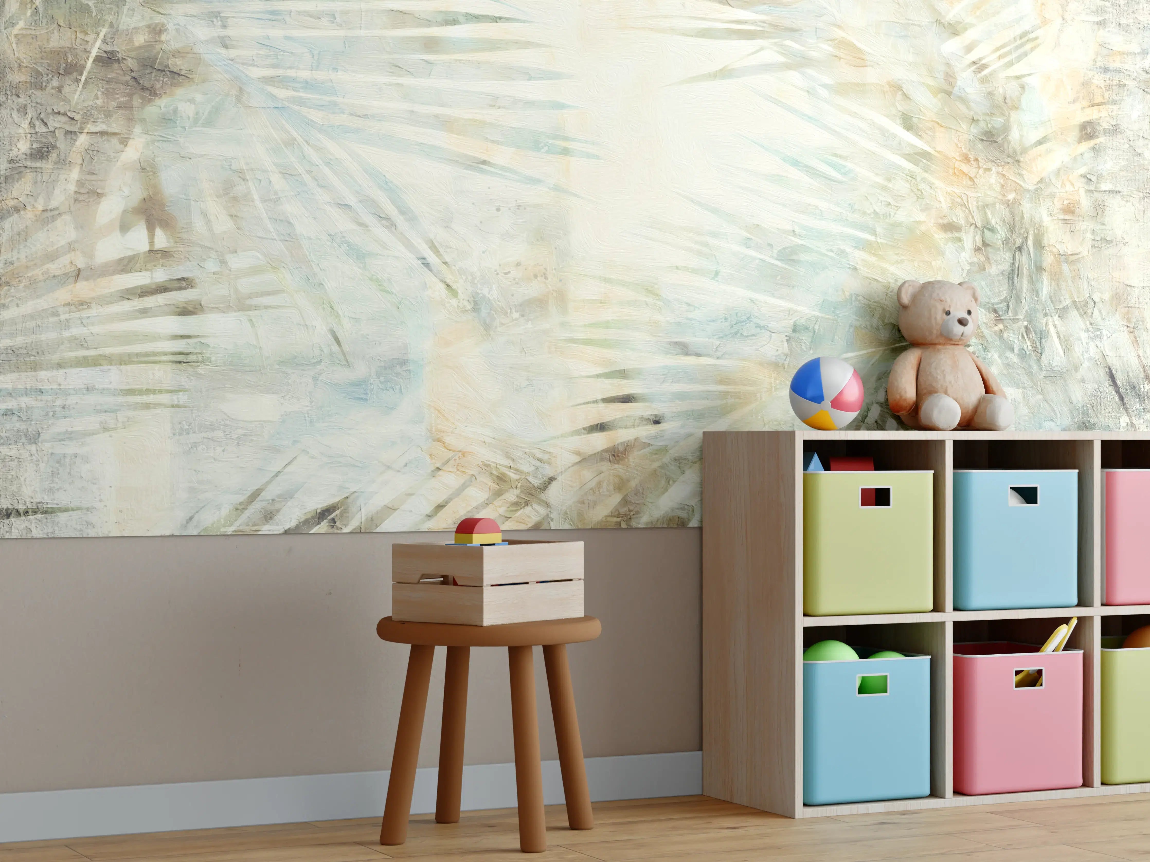 Kinderzimmer Wandgestaltung - Florale Wand - Moderne Kunst