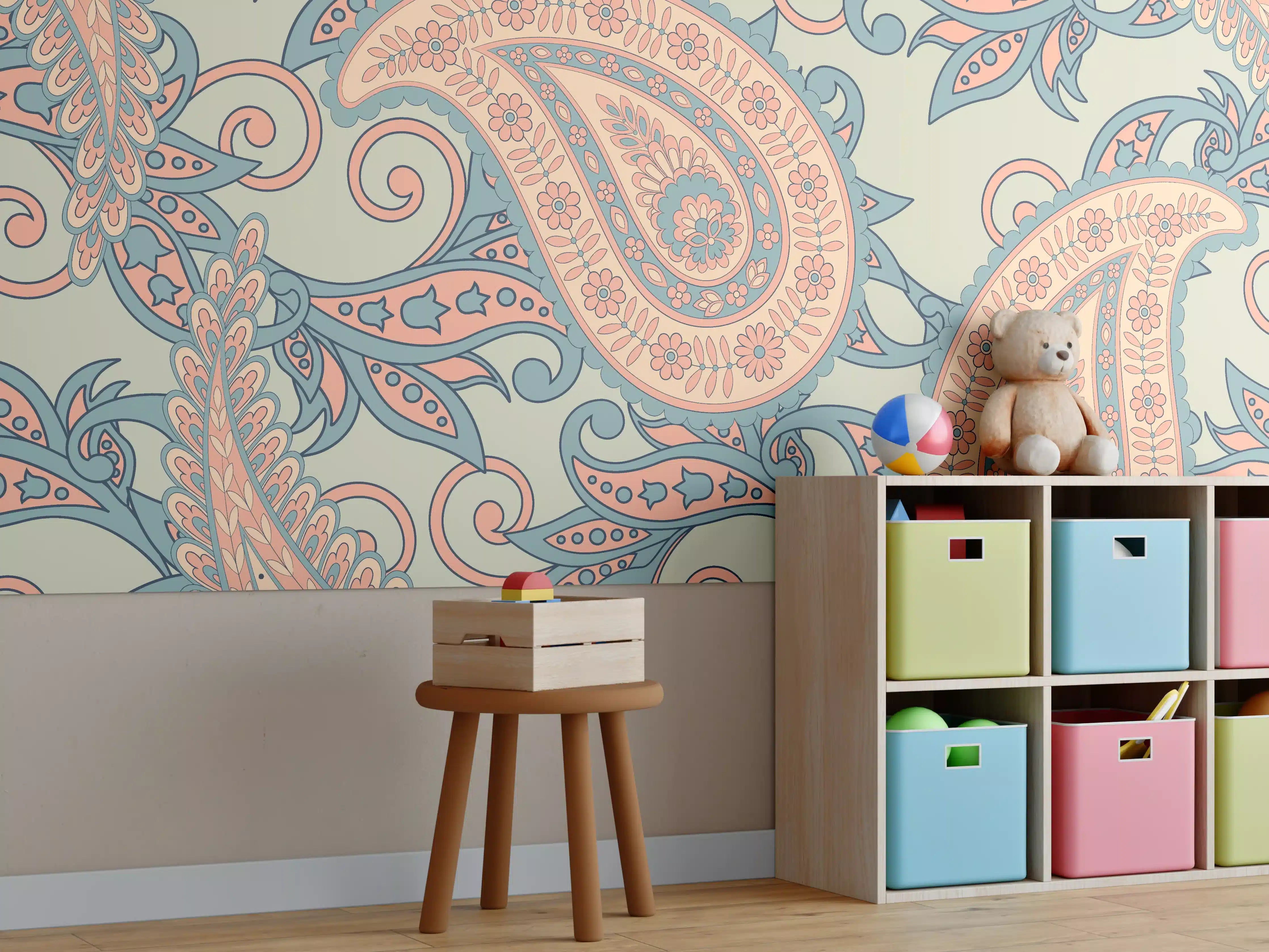 Kinderzimmer Wandgestaltung - Florales Design - orientalisches Muster