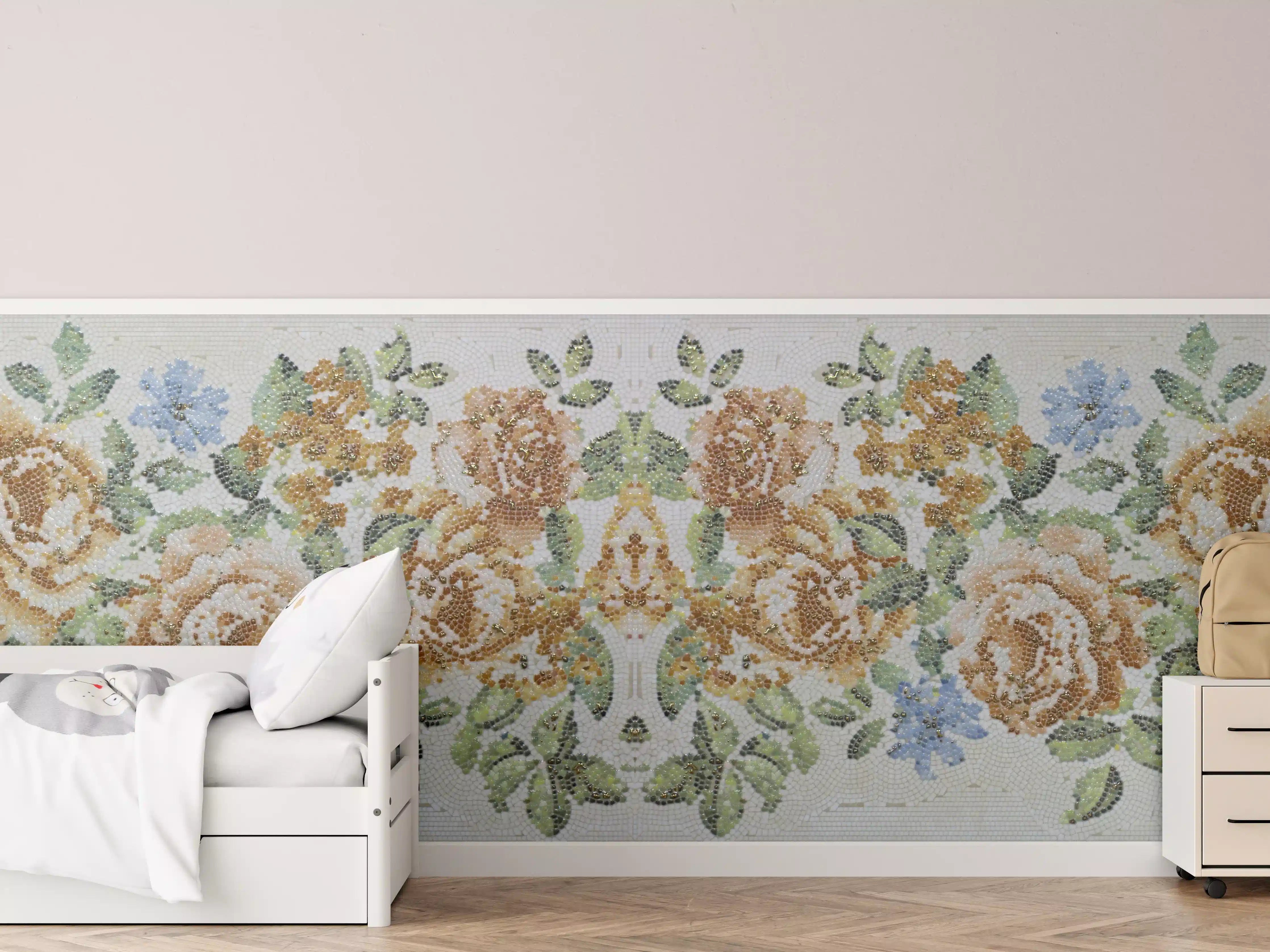 Kinderzimmer Wandgestaltung - Florales Muster Design Textur