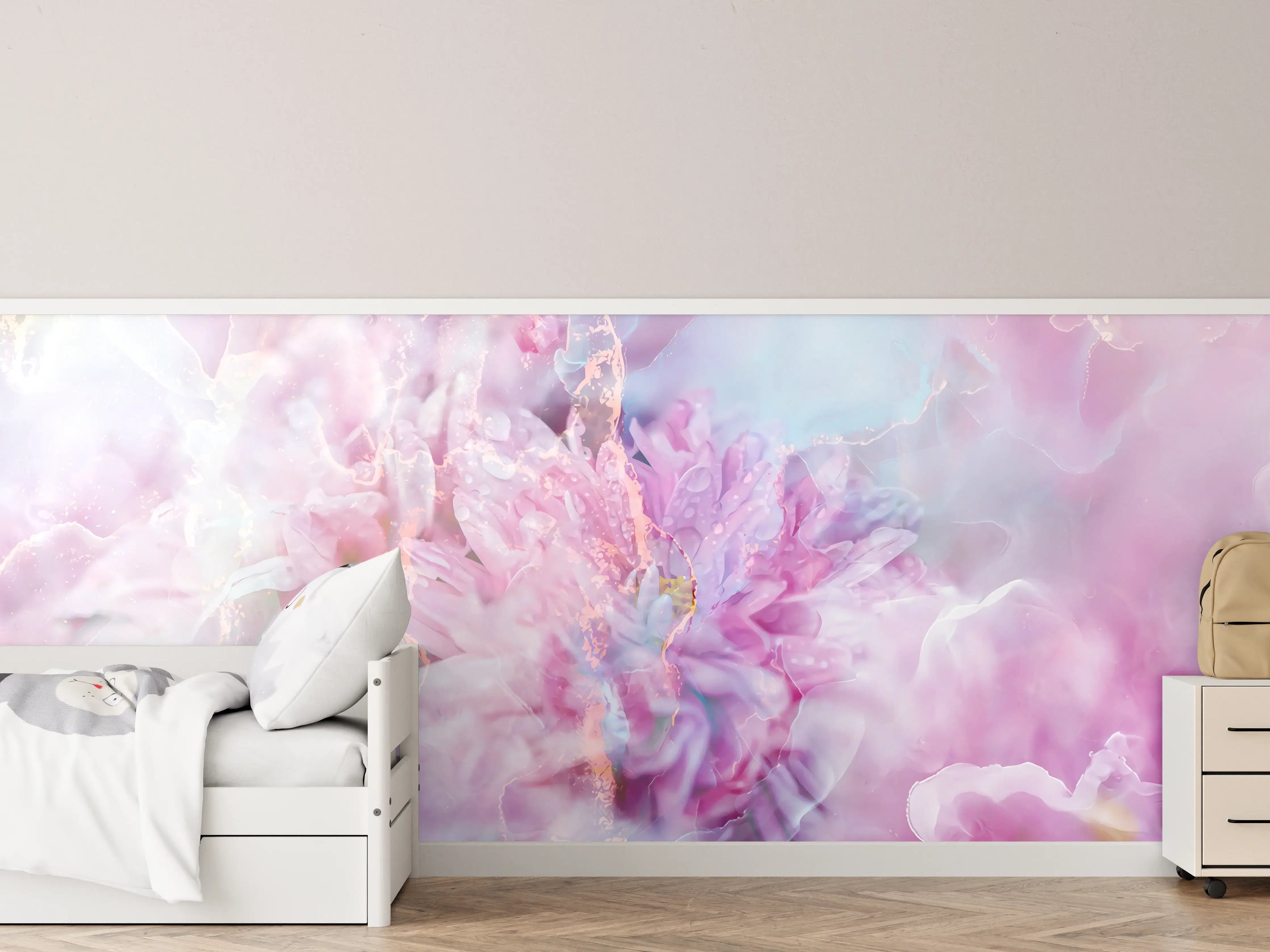 Kinderzimmer Wandgestaltung - Florales Portrait - Pastell