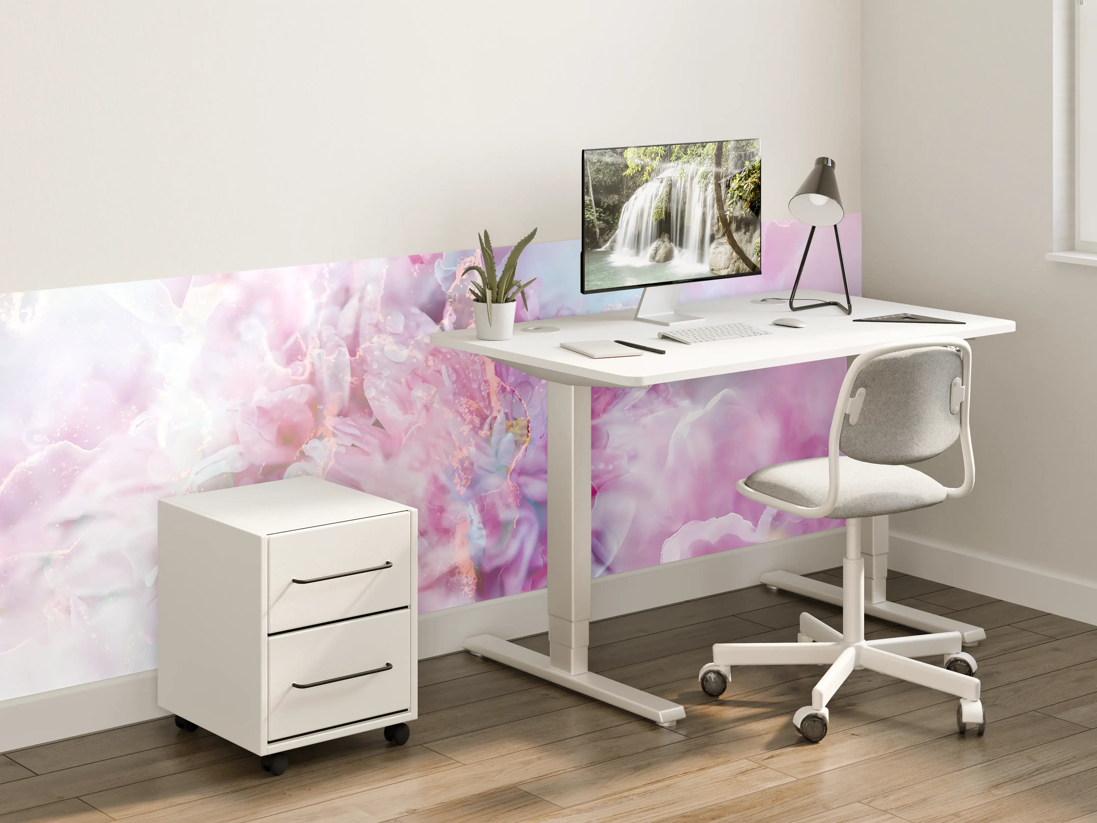 Kinderzimmer Wandgestaltung - Florales Portrait - Pastell