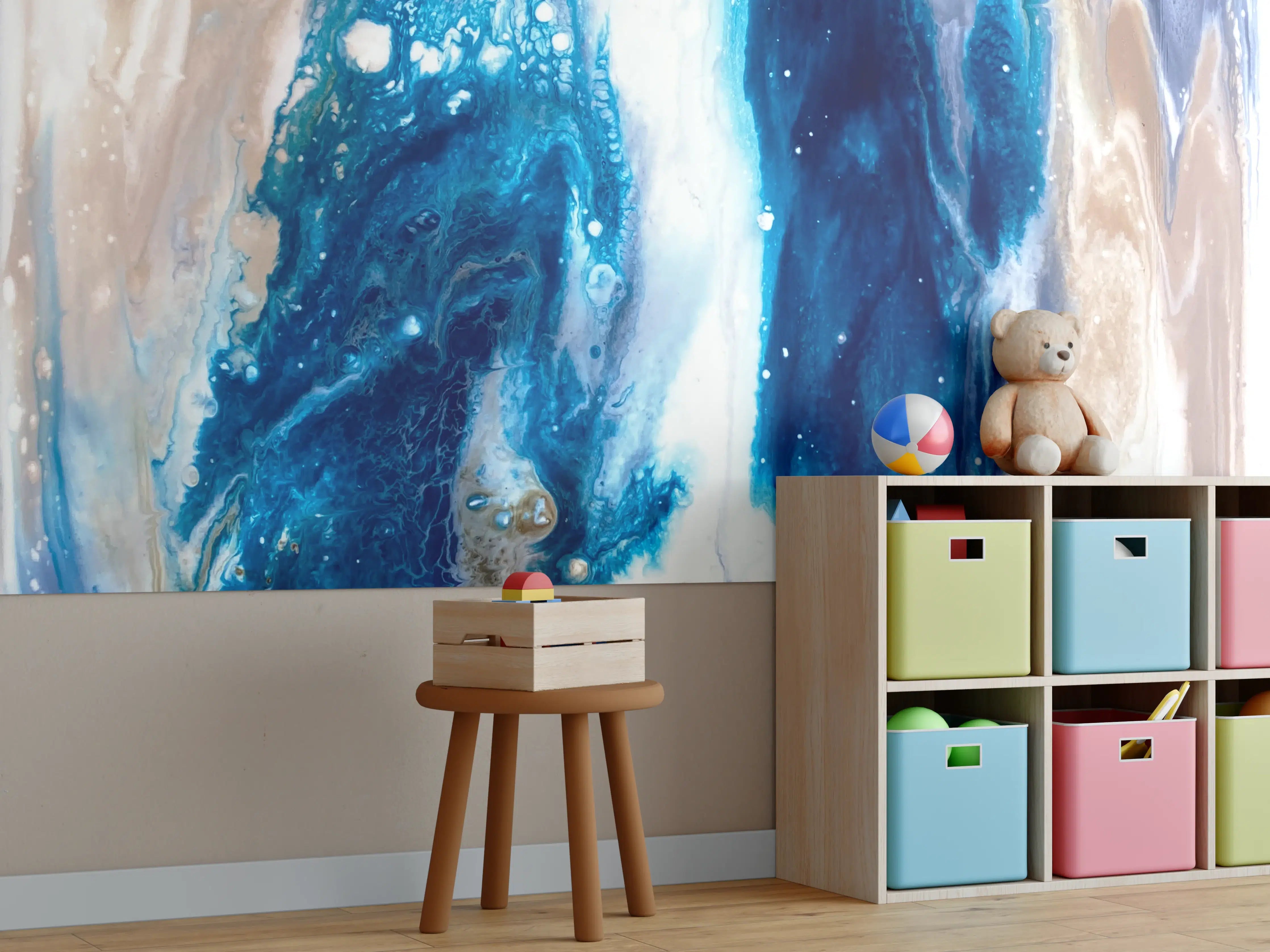 Kinderzimmer Wandgestaltung - Flüssigkunst Malerei - Abstrakt