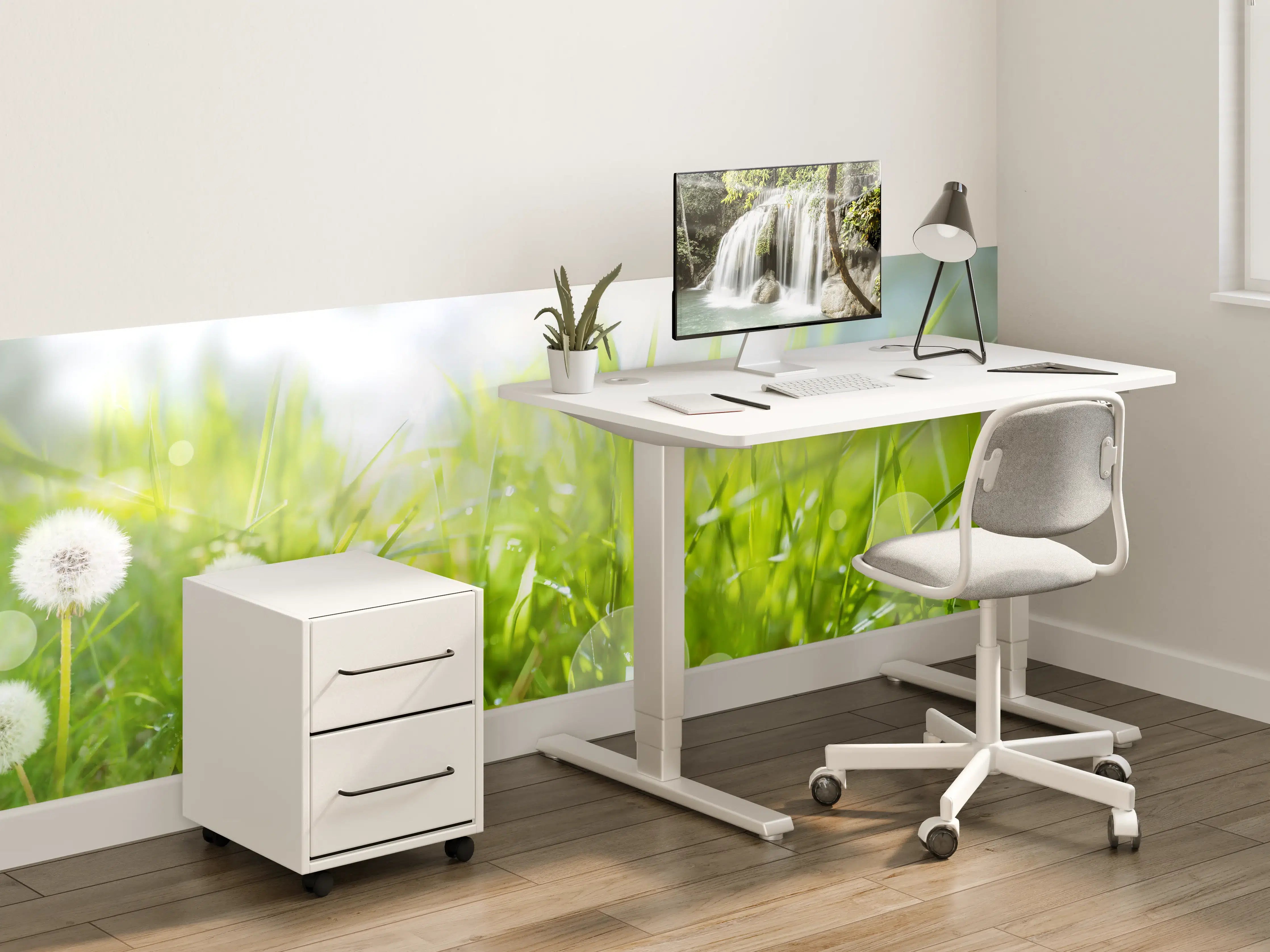 Kinderzimmer Wandgestaltung - Frühling in der Wiese mit Pusteblumen