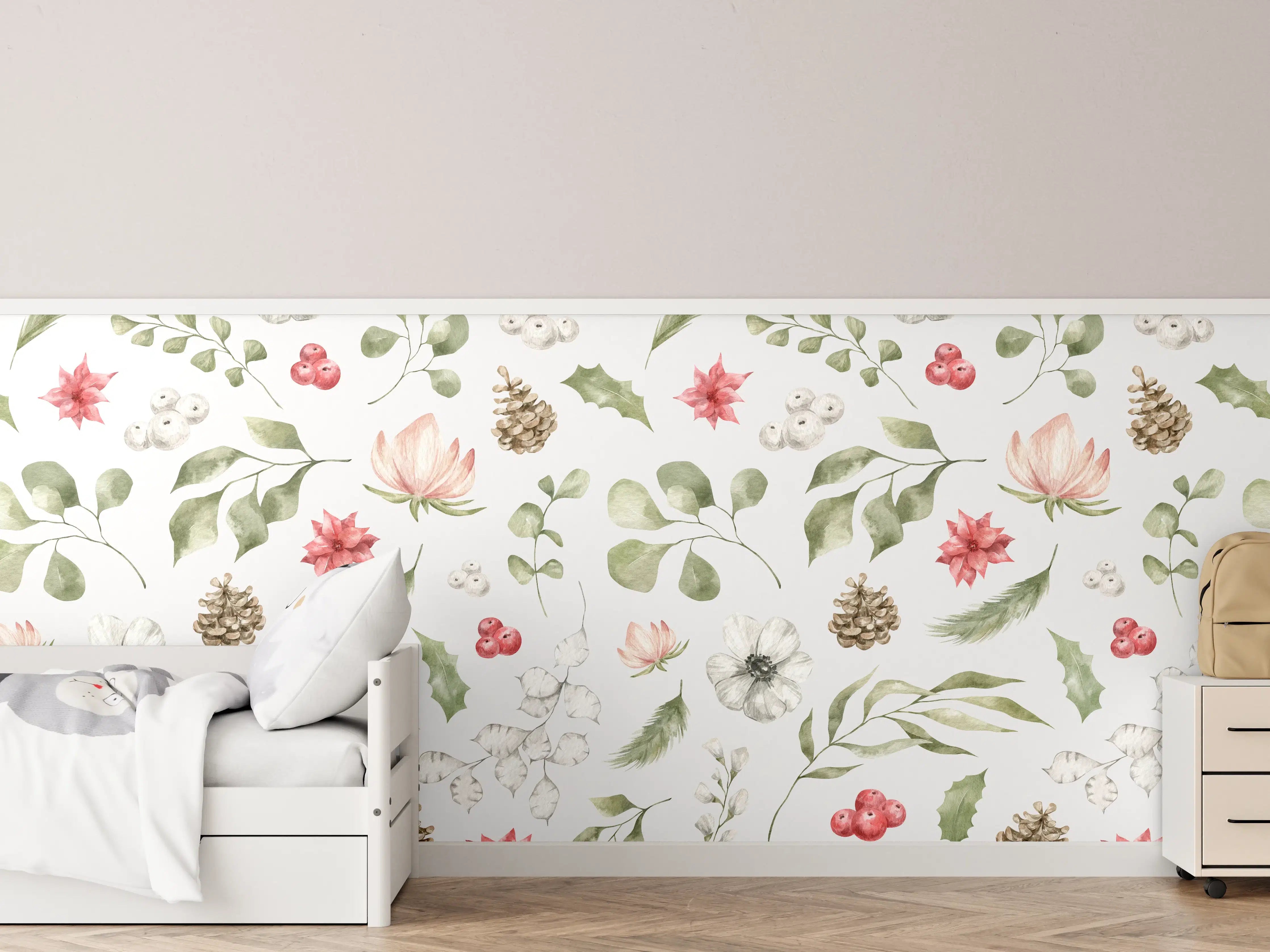 Kinderzimmer Wandgestaltung - Frühlingshafte Botanische Illustration