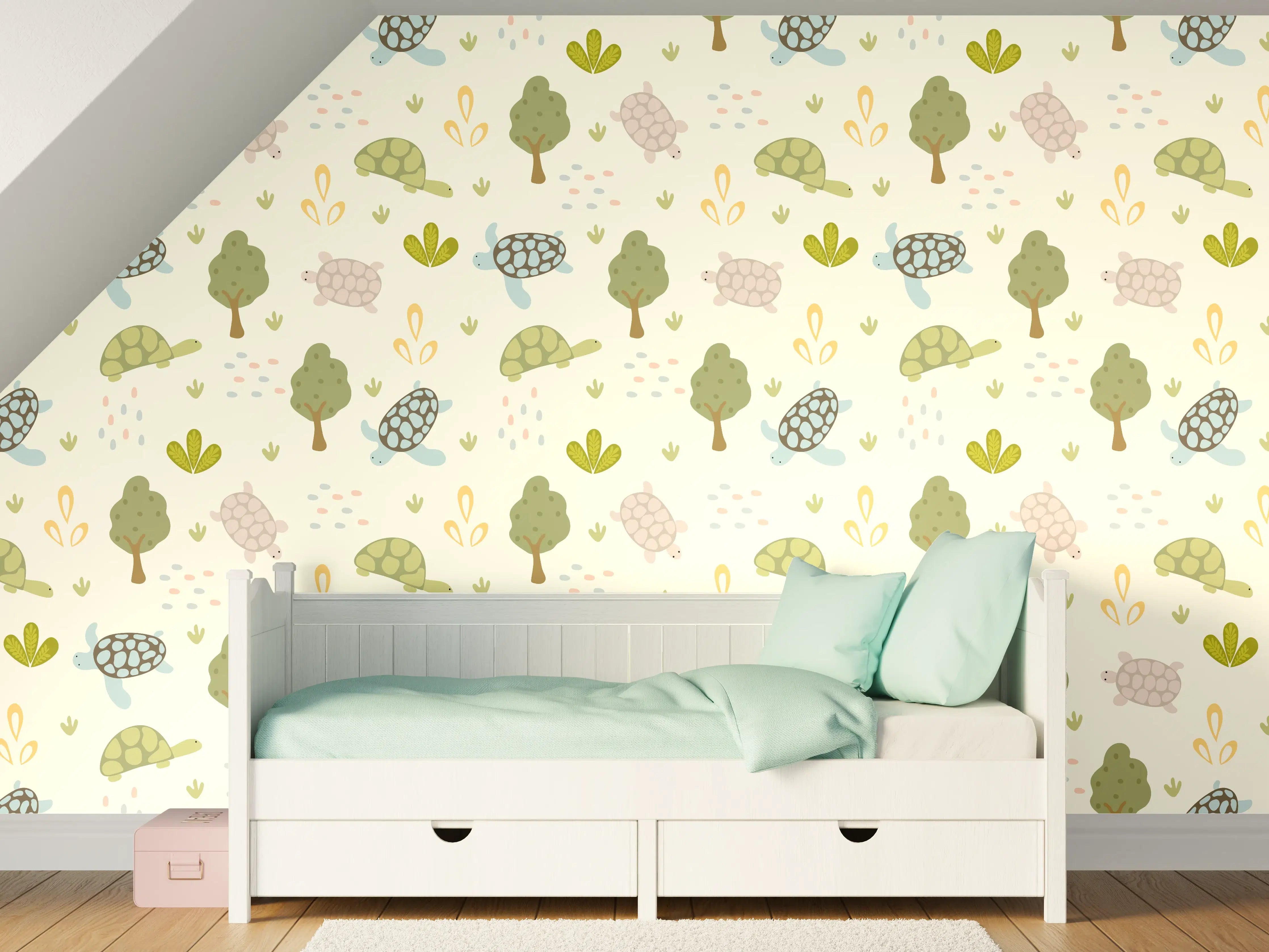 Kinderzimmer Wandgestaltung - Frühlingstiere in Pastellfarben