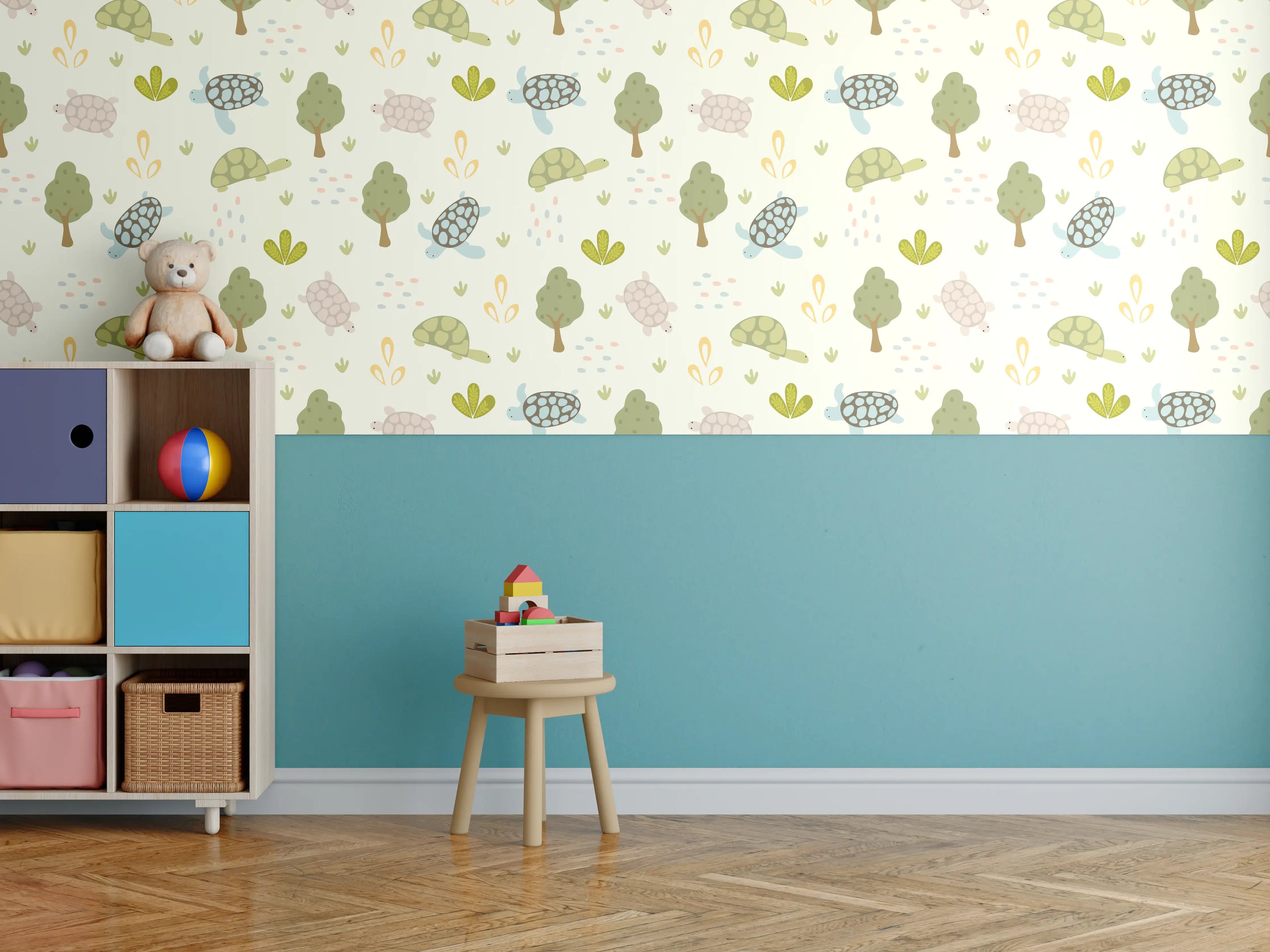 Kinderzimmer Wandgestaltung - Frühlingstiere in Pastellfarben
