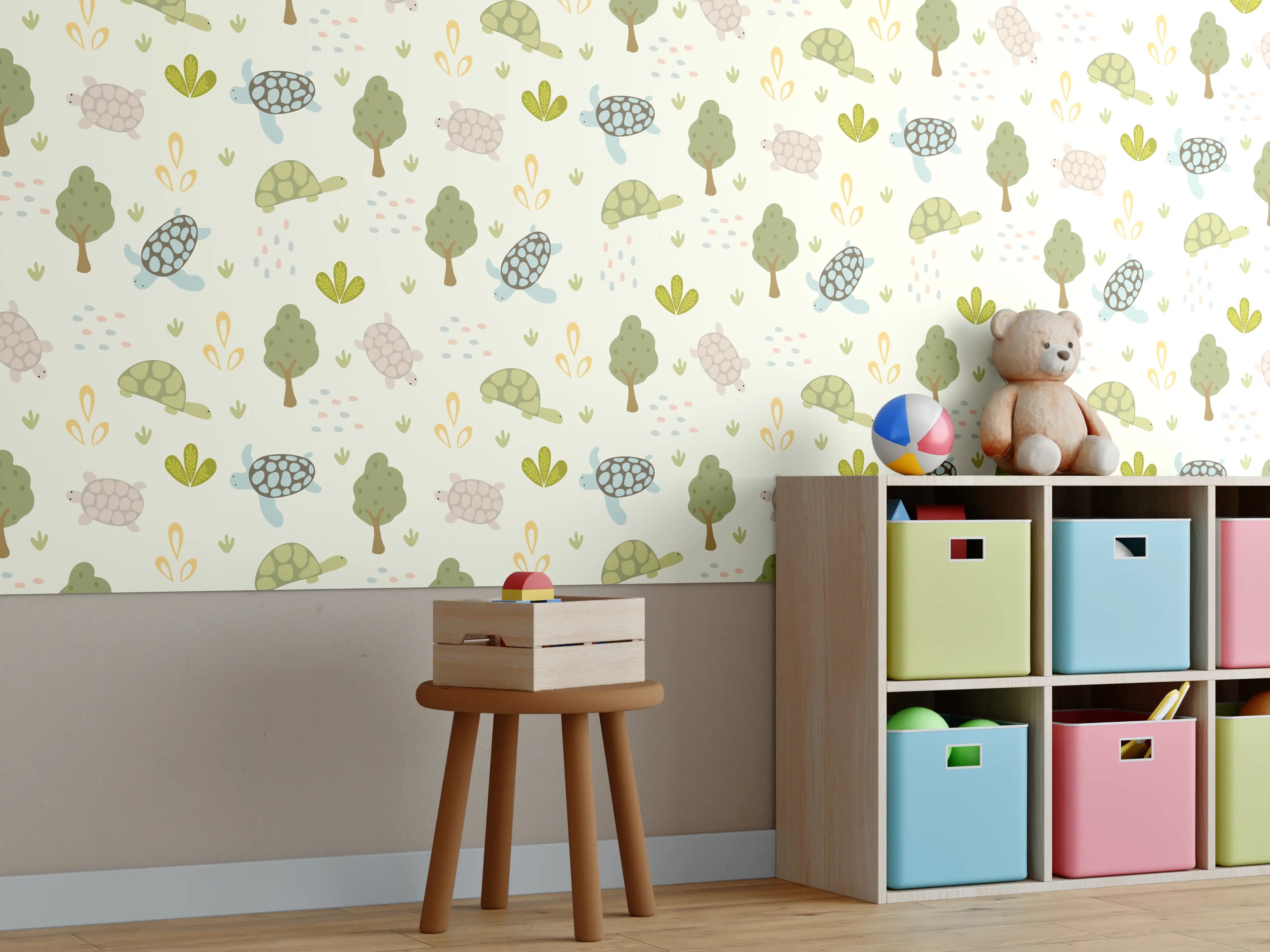 Kinderzimmer Wandgestaltung - Frühlingstiere in Pastellfarben