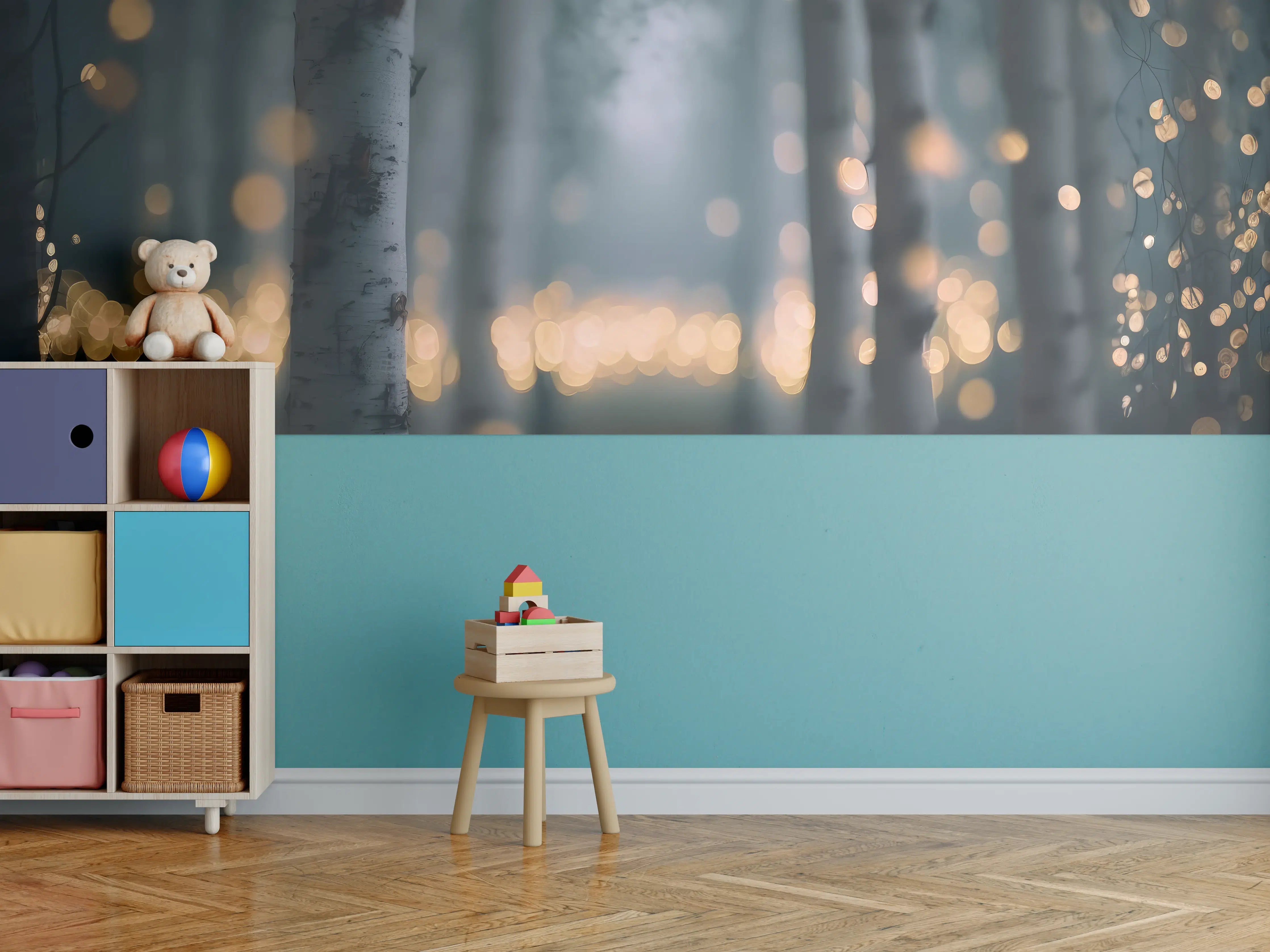 Kinderzimmer Wandgestaltung - Funkelnder Birkenwald