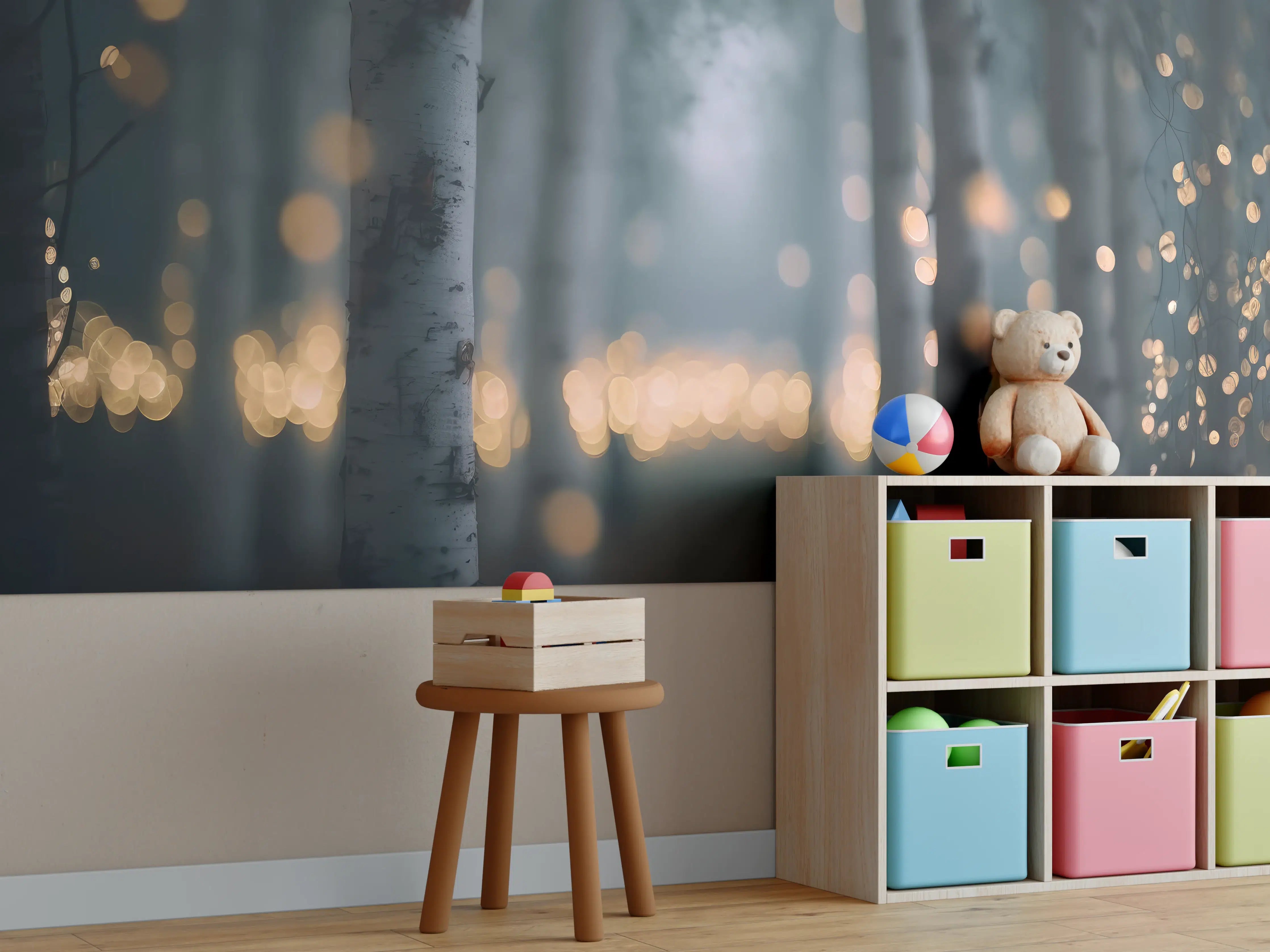 Kinderzimmer Wandgestaltung - Funkelnder Birkenwald