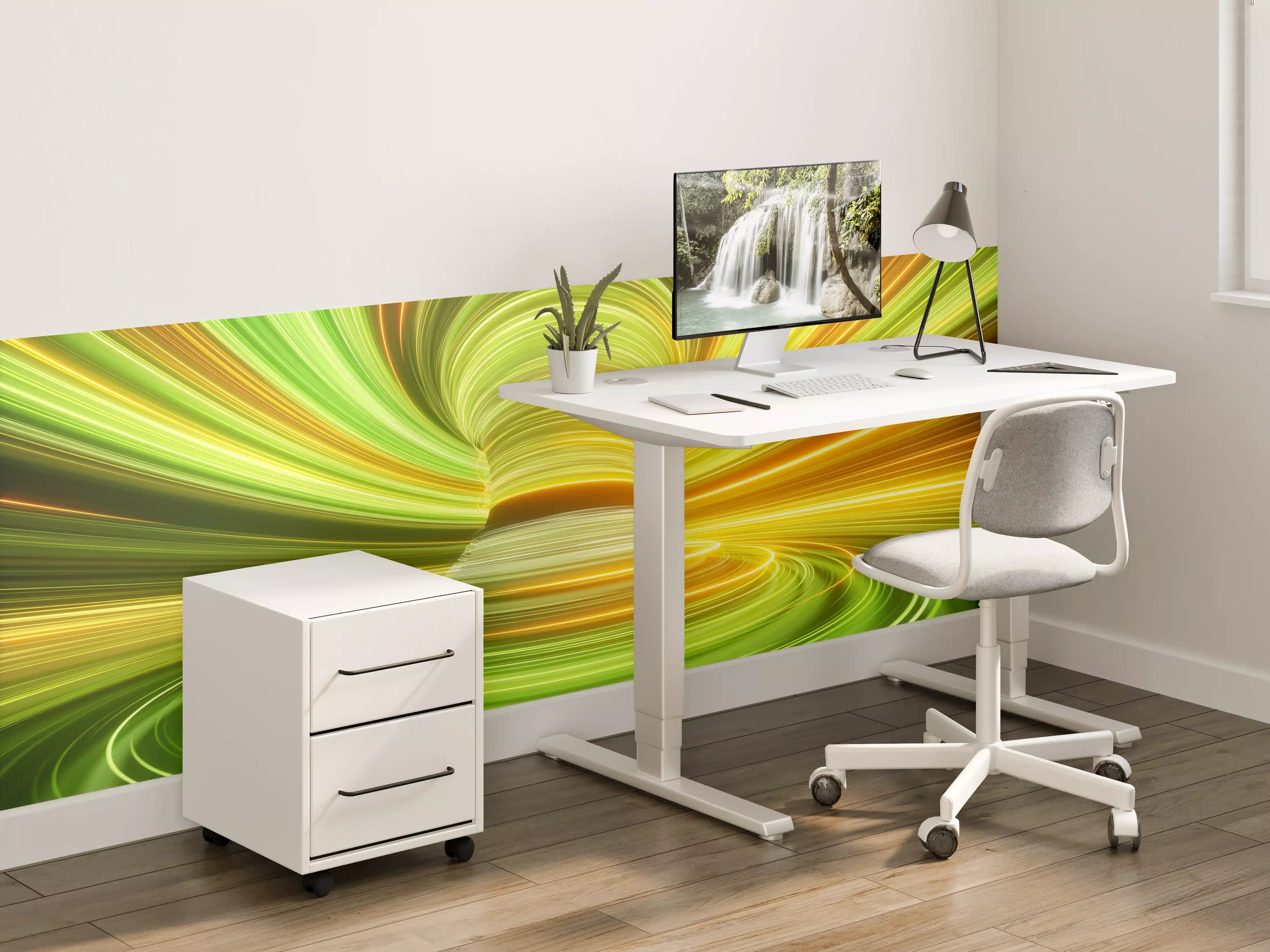 Kinderzimmer Wandgestaltung - Futuristisches Muster - Neon