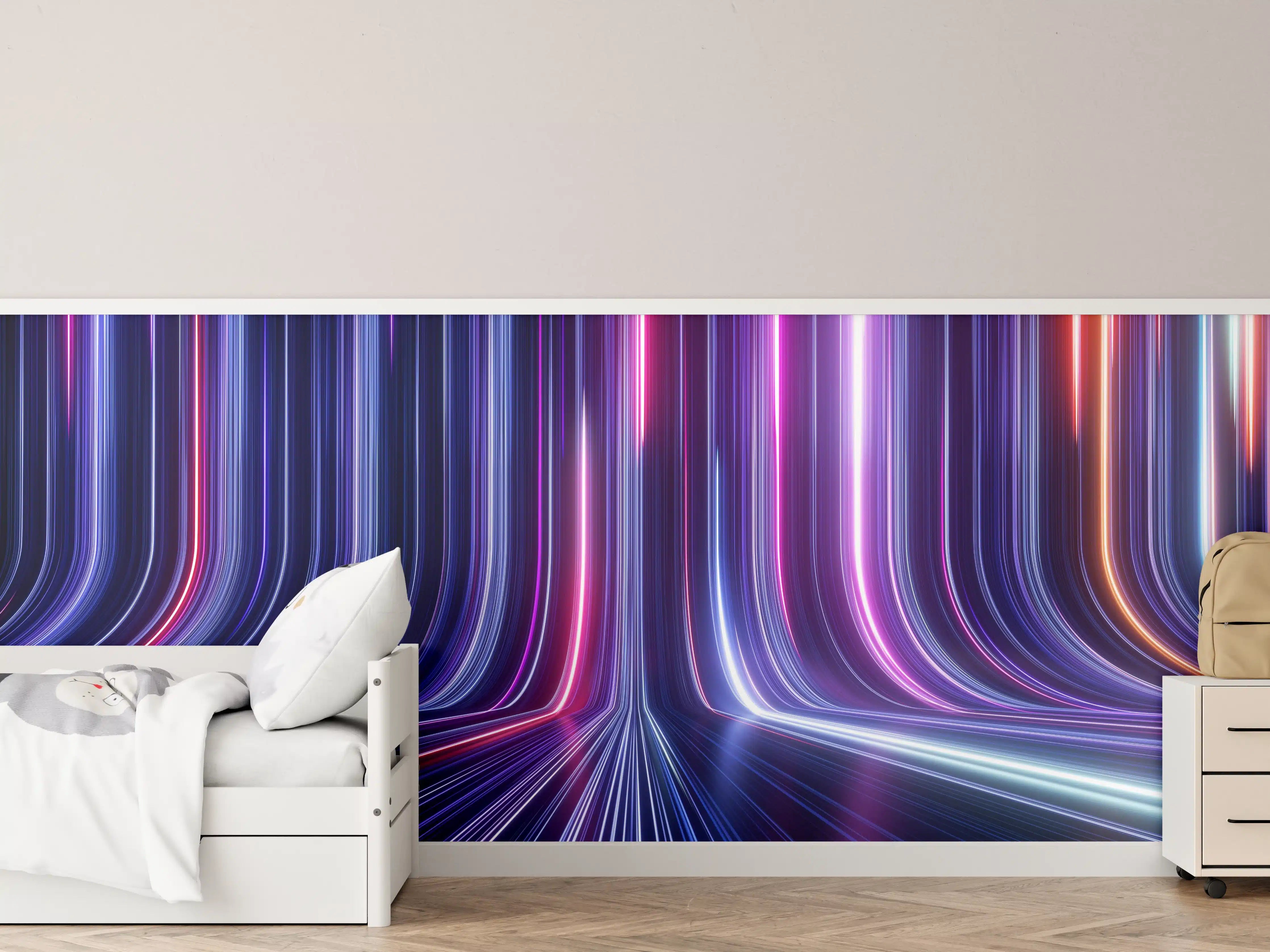 Kinderzimmer Wandgestaltung - Futuristisches Neon Design