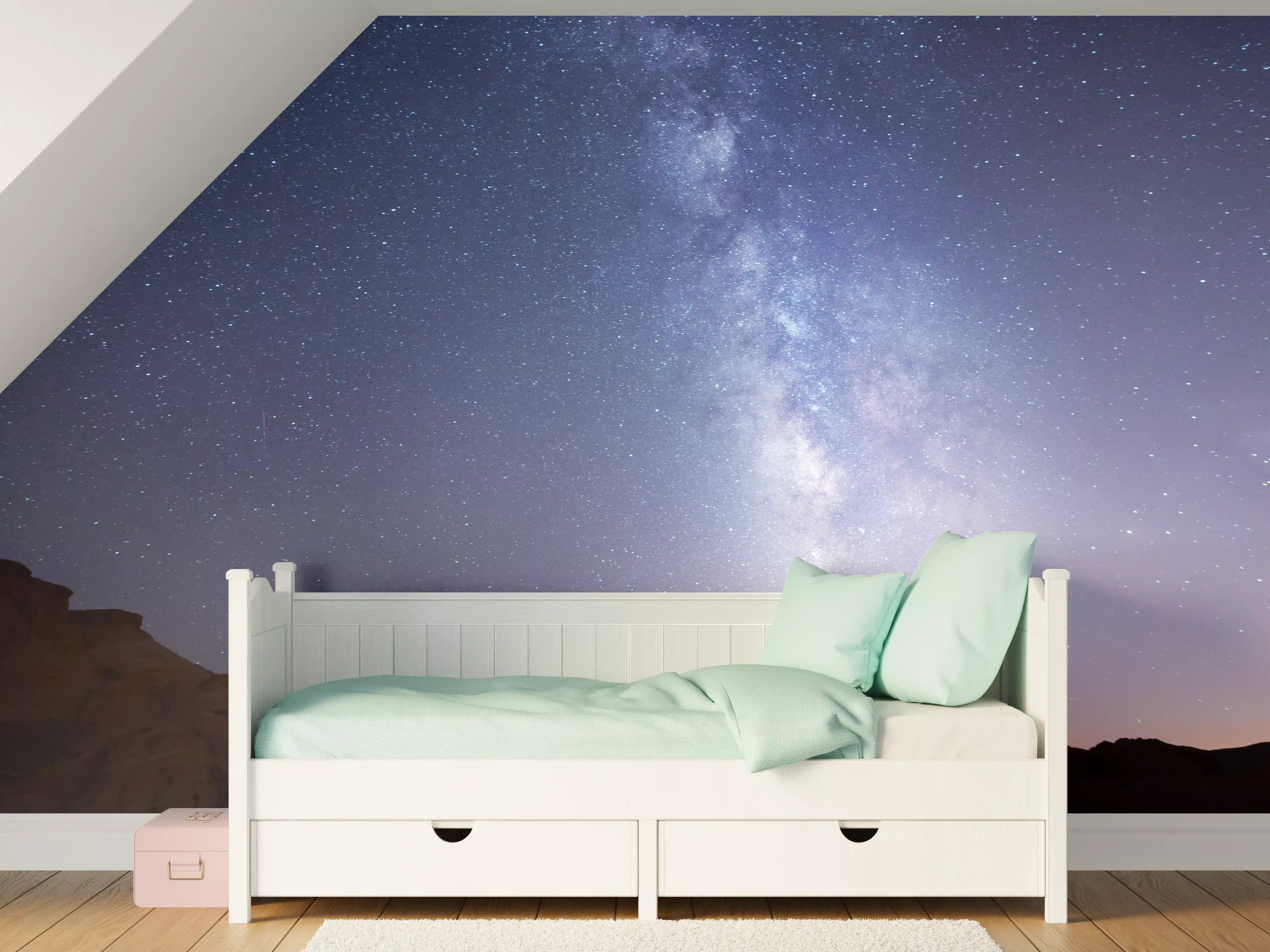 Kinderzimmer Wandgestaltung - Galaktische Wüstennacht
