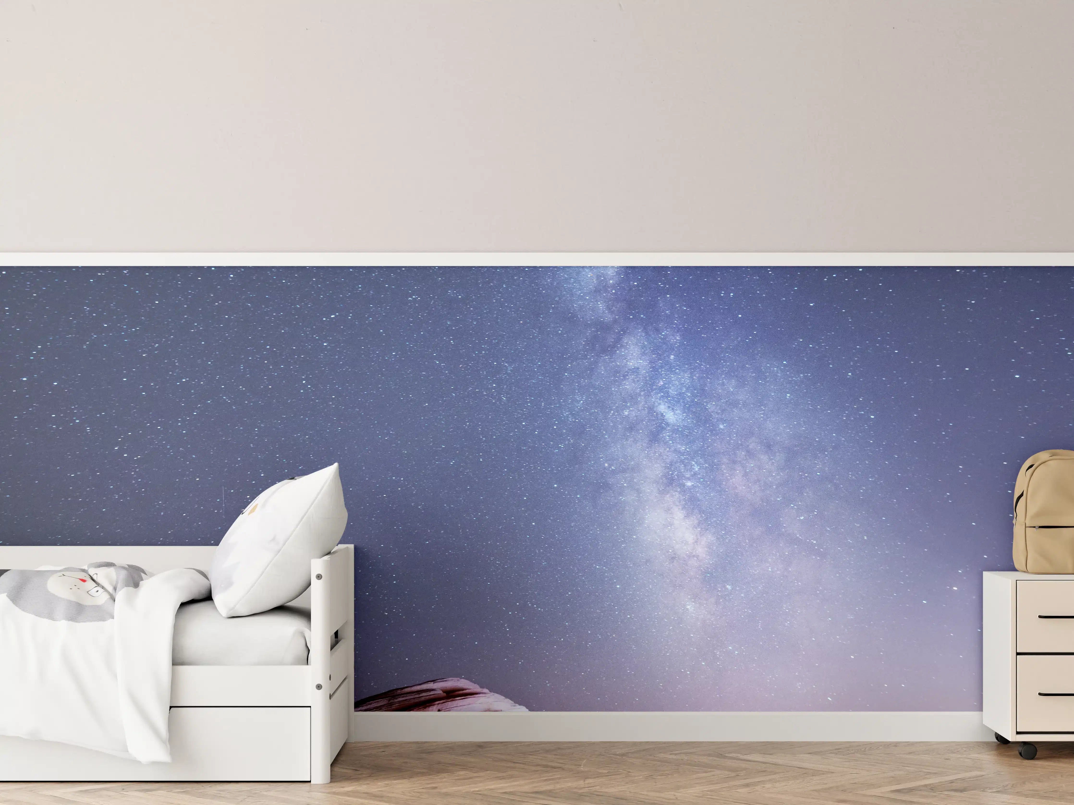Kinderzimmer Wandgestaltung - Galaktische Wüstennacht