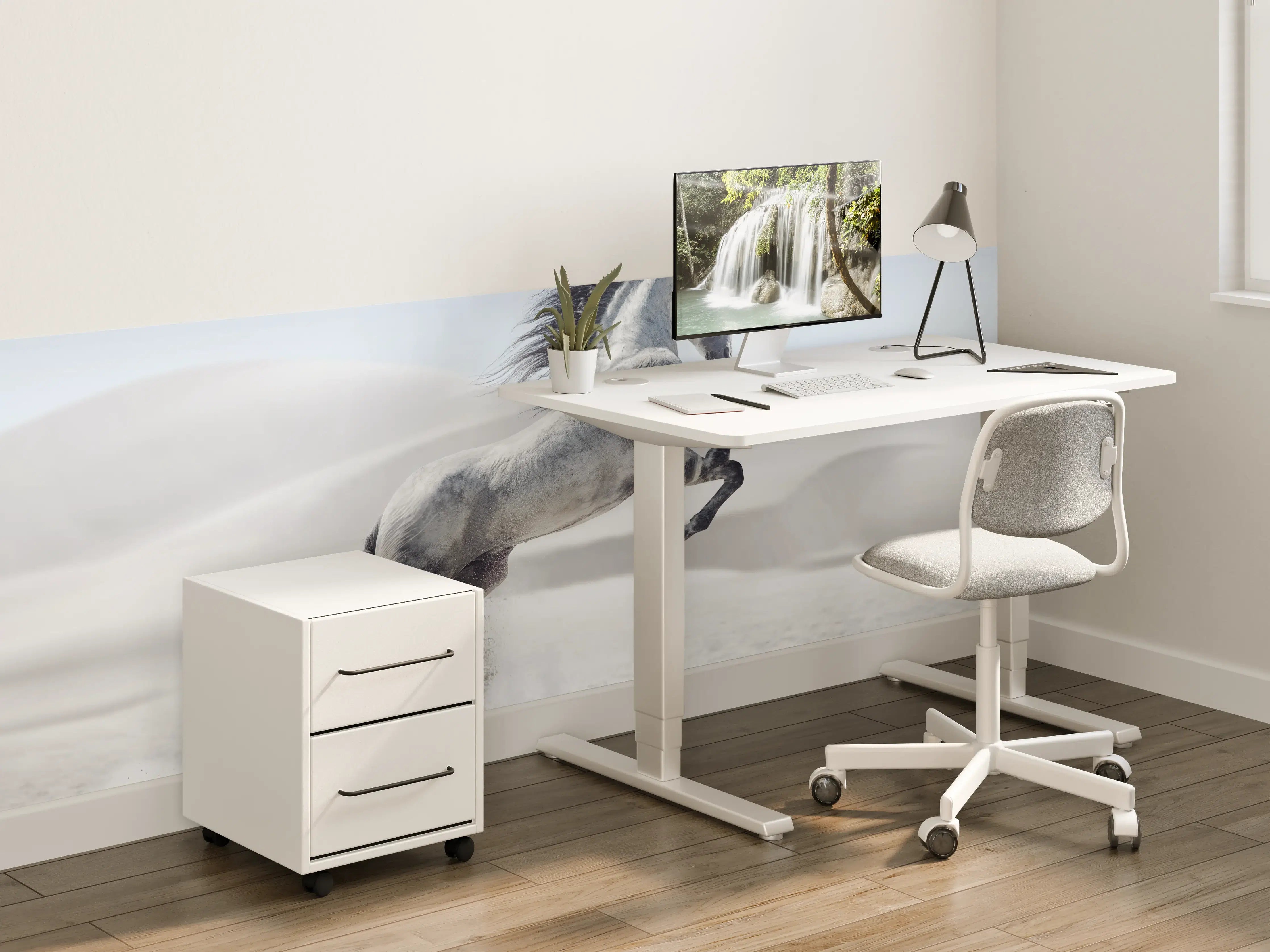 Kinderzimmer Wandgestaltung - Galoppierendes weißes Pferd