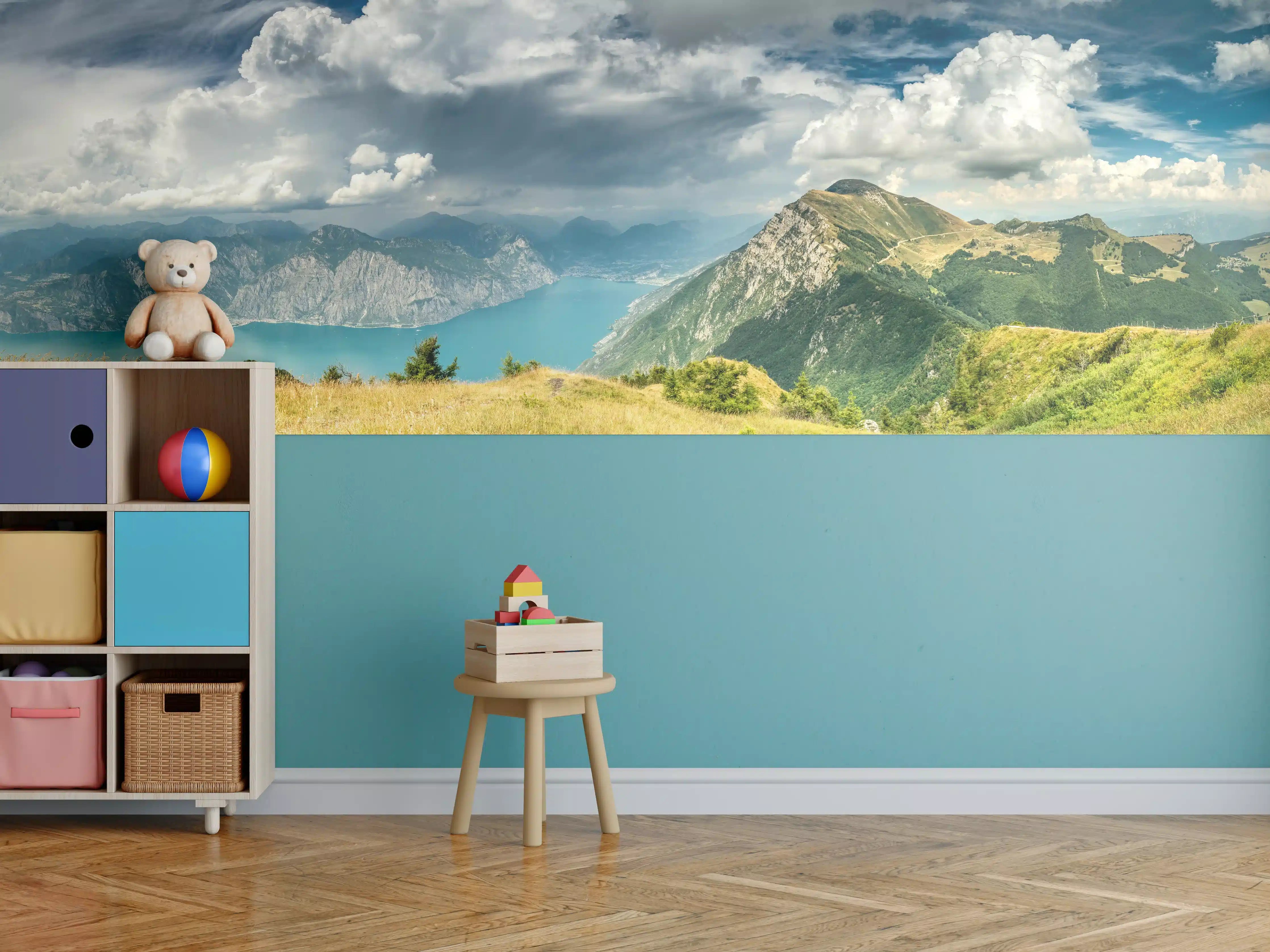Kinderzimmer Wandgestaltung - Gardasee – Harmonie in Blau-Grün