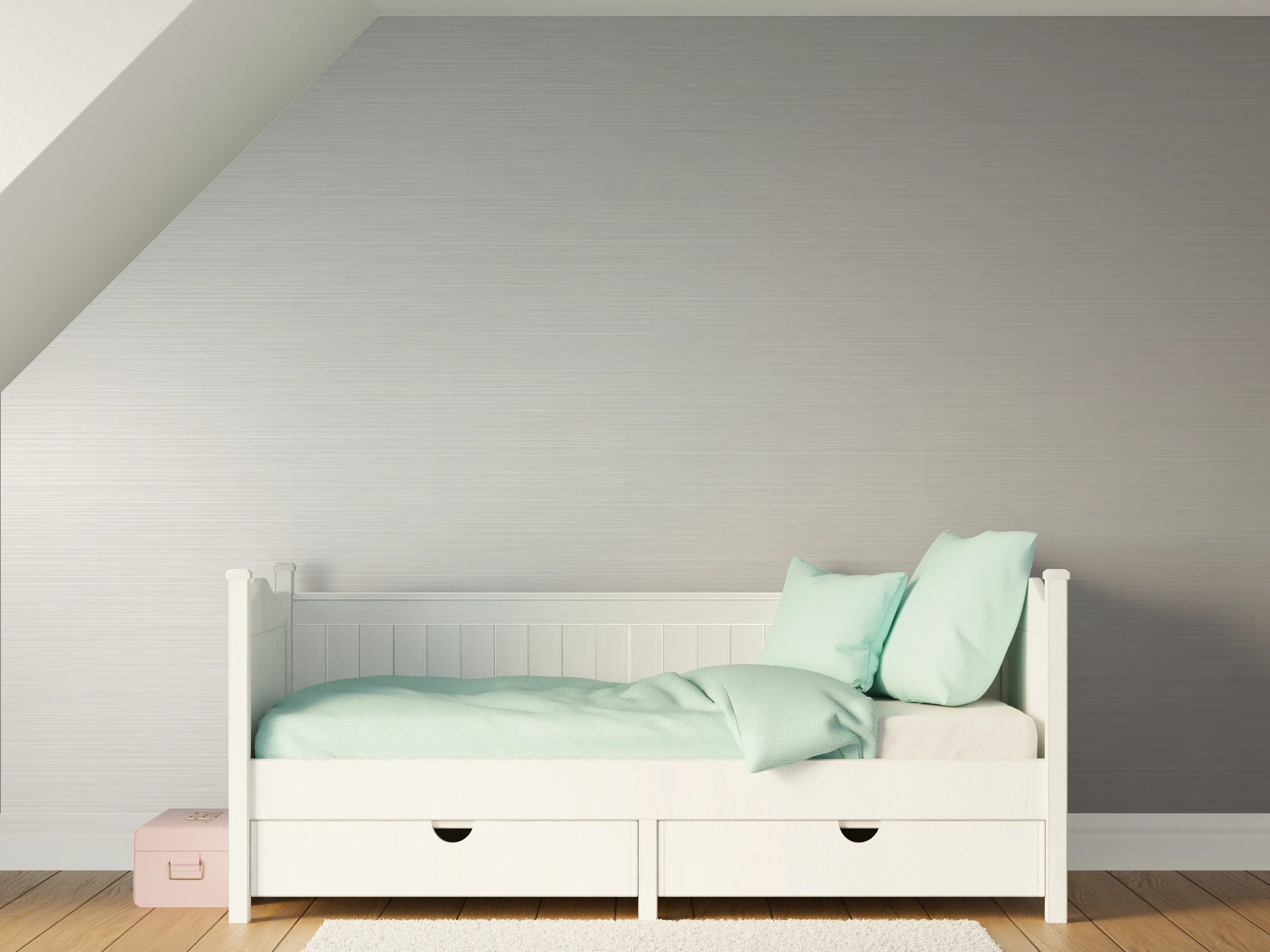 Kinderzimmer Wandgestaltung - Gebürsteter Metall-Hintergrund Grau