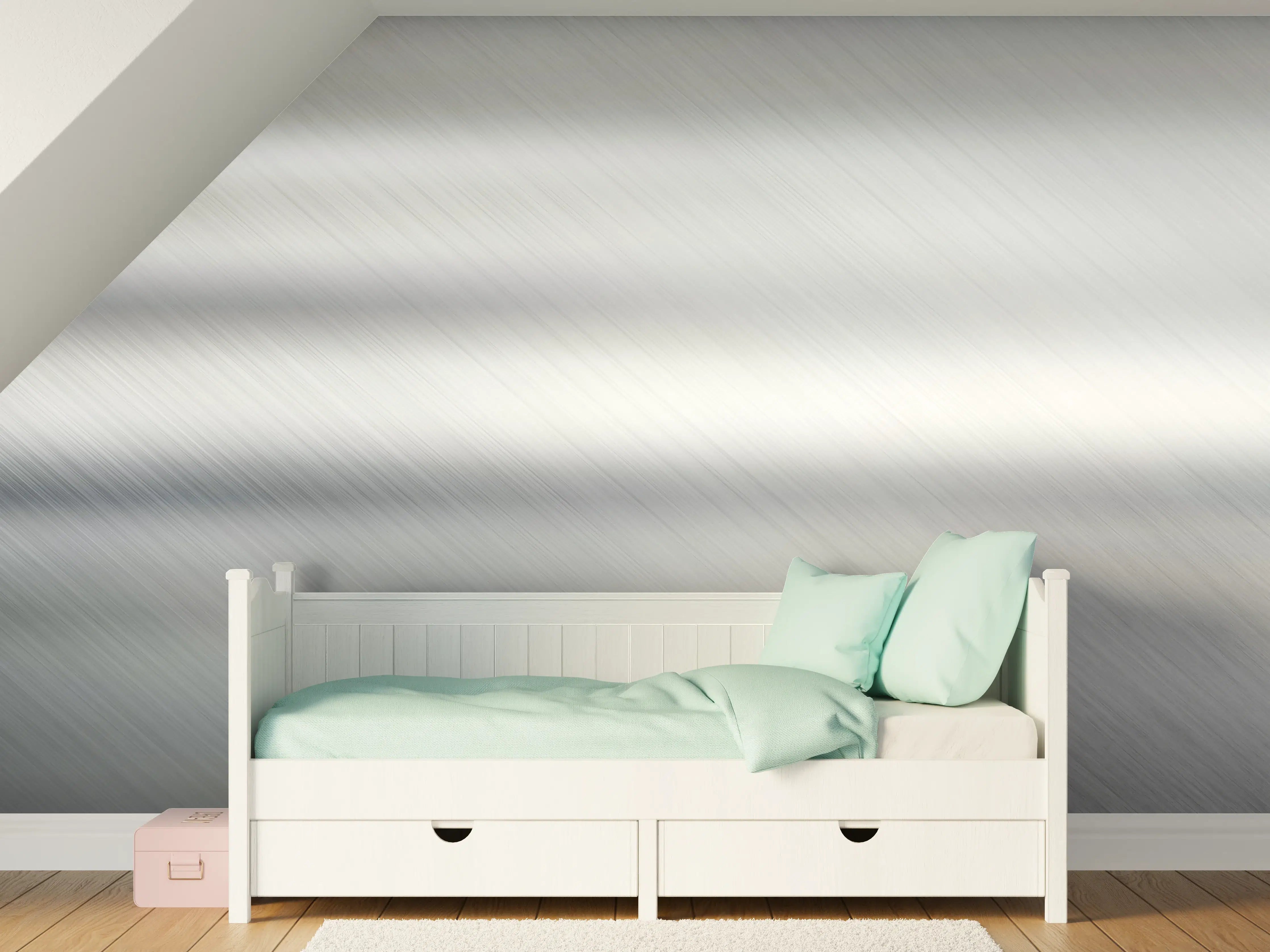 Kinderzimmer Wandgestaltung - Gebürsteter Metall Hintergrund