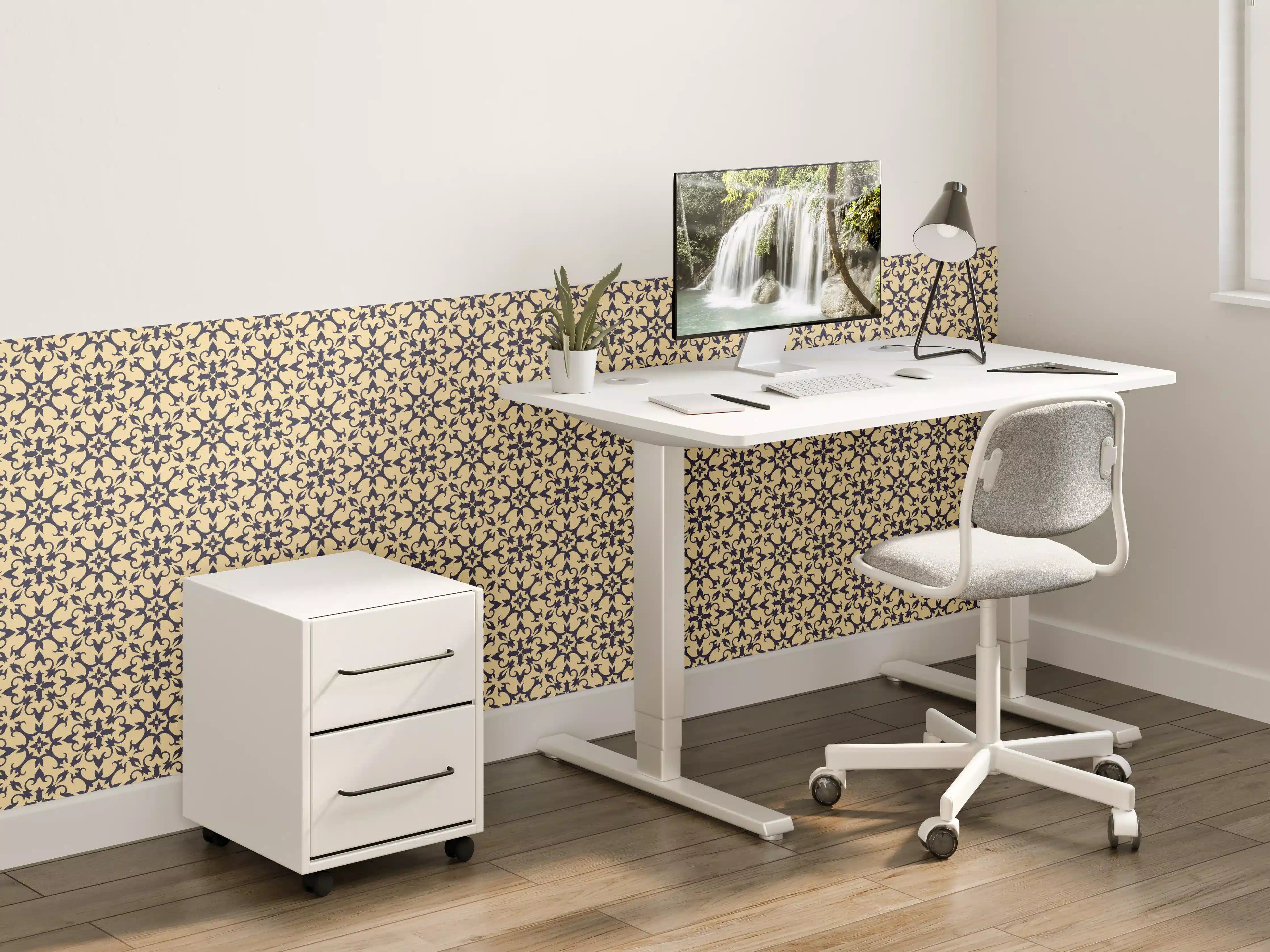 Kinderzimmer Wandgestaltung - Gelb-Schwarz Grafik Design