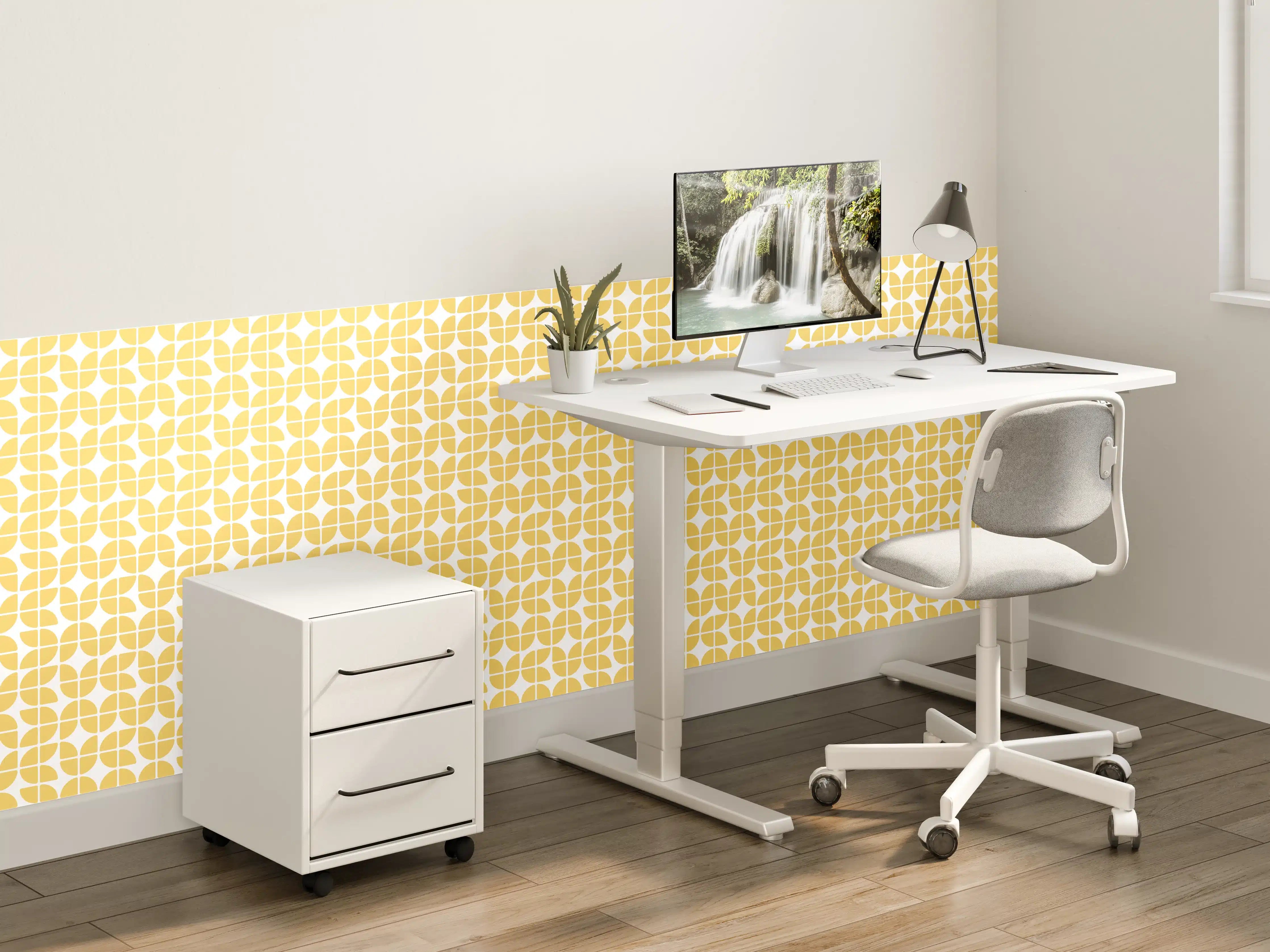 Kinderzimmer Wandgestaltung - Gelbe Musterfliese