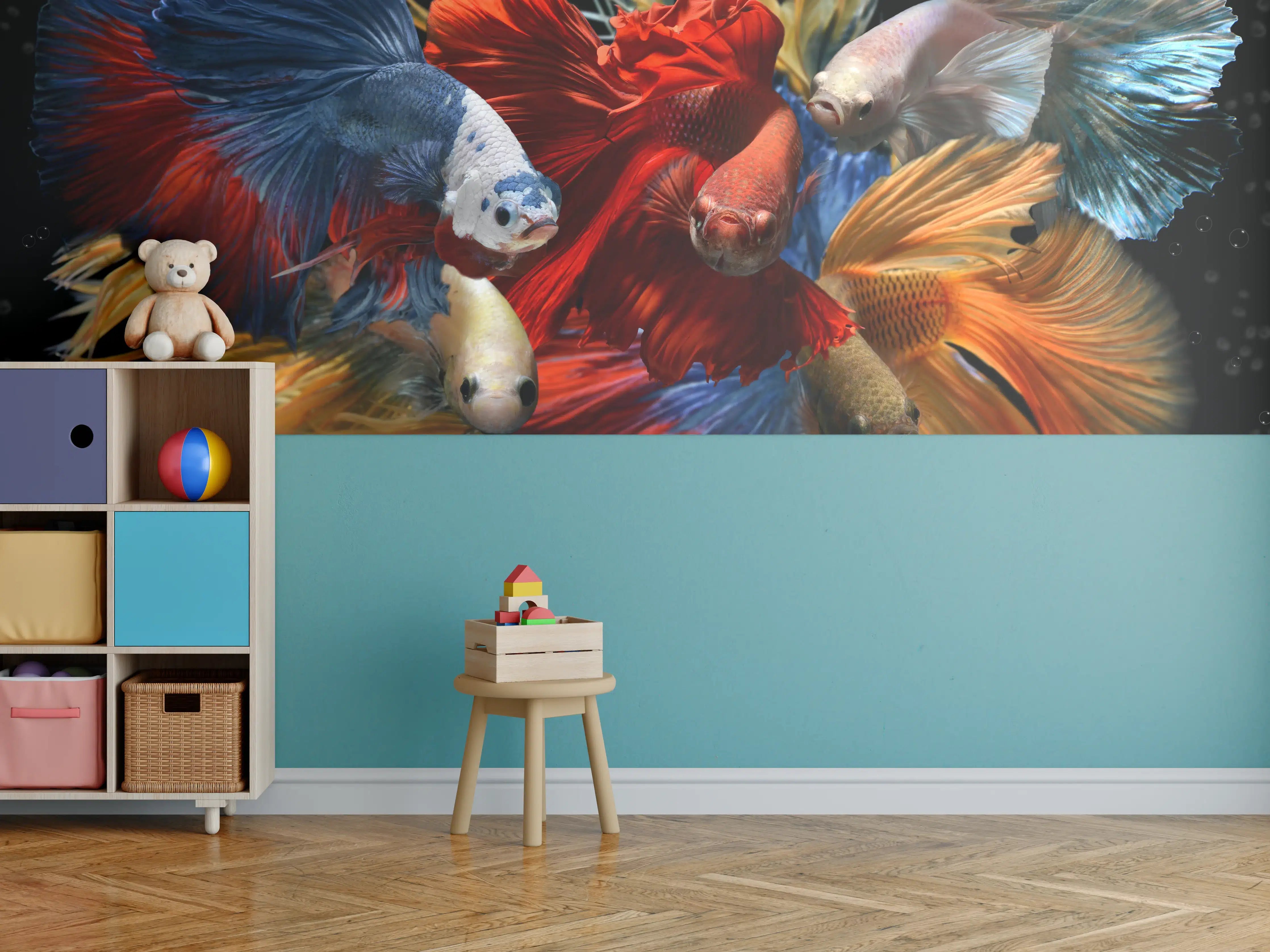 Kinderzimmer Wandgestaltung - Gemischte bunte Fantasie betta