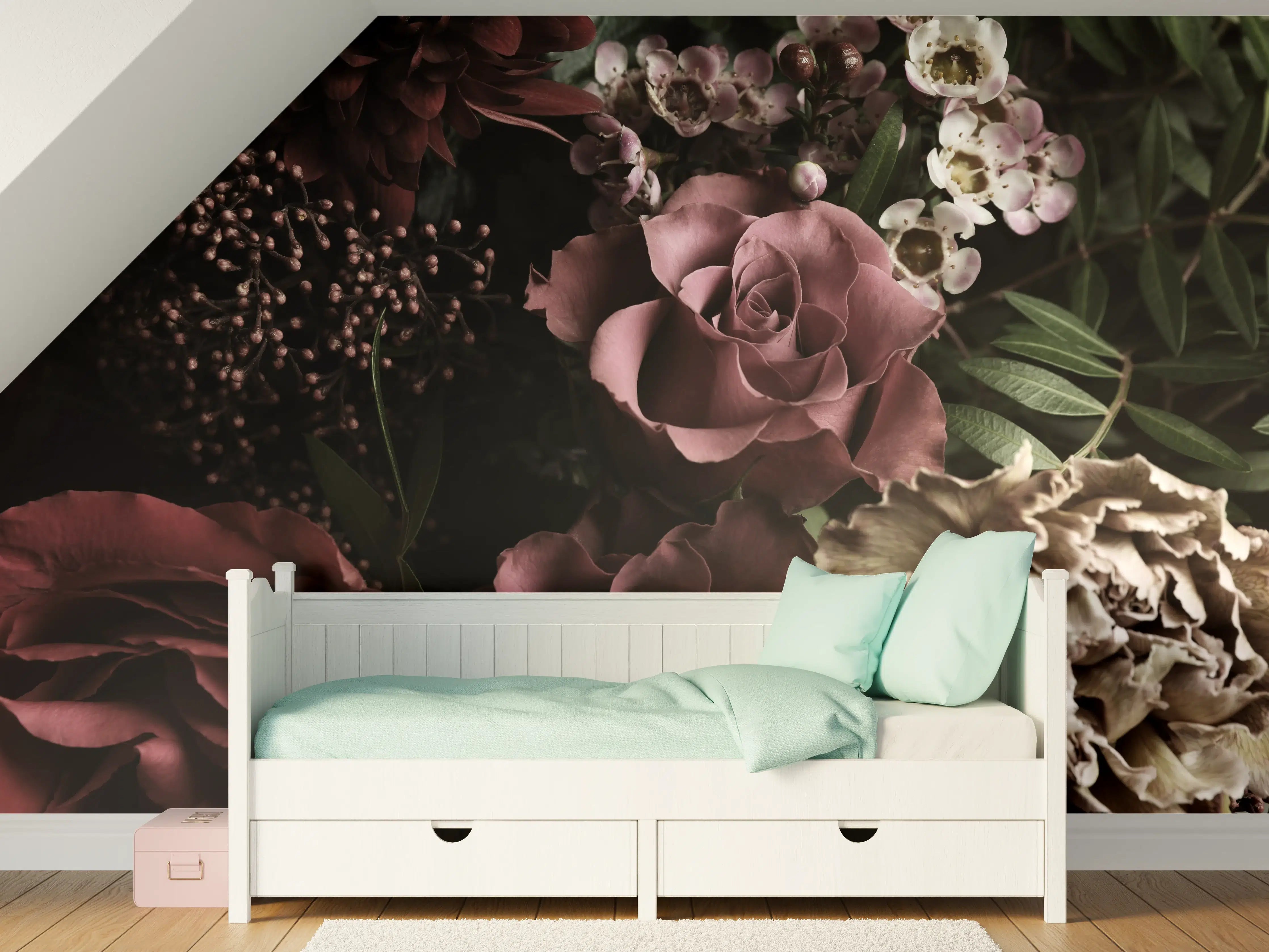 Kinderzimmer Wandgestaltung - Gemischter Vintage-Blumenstrauß