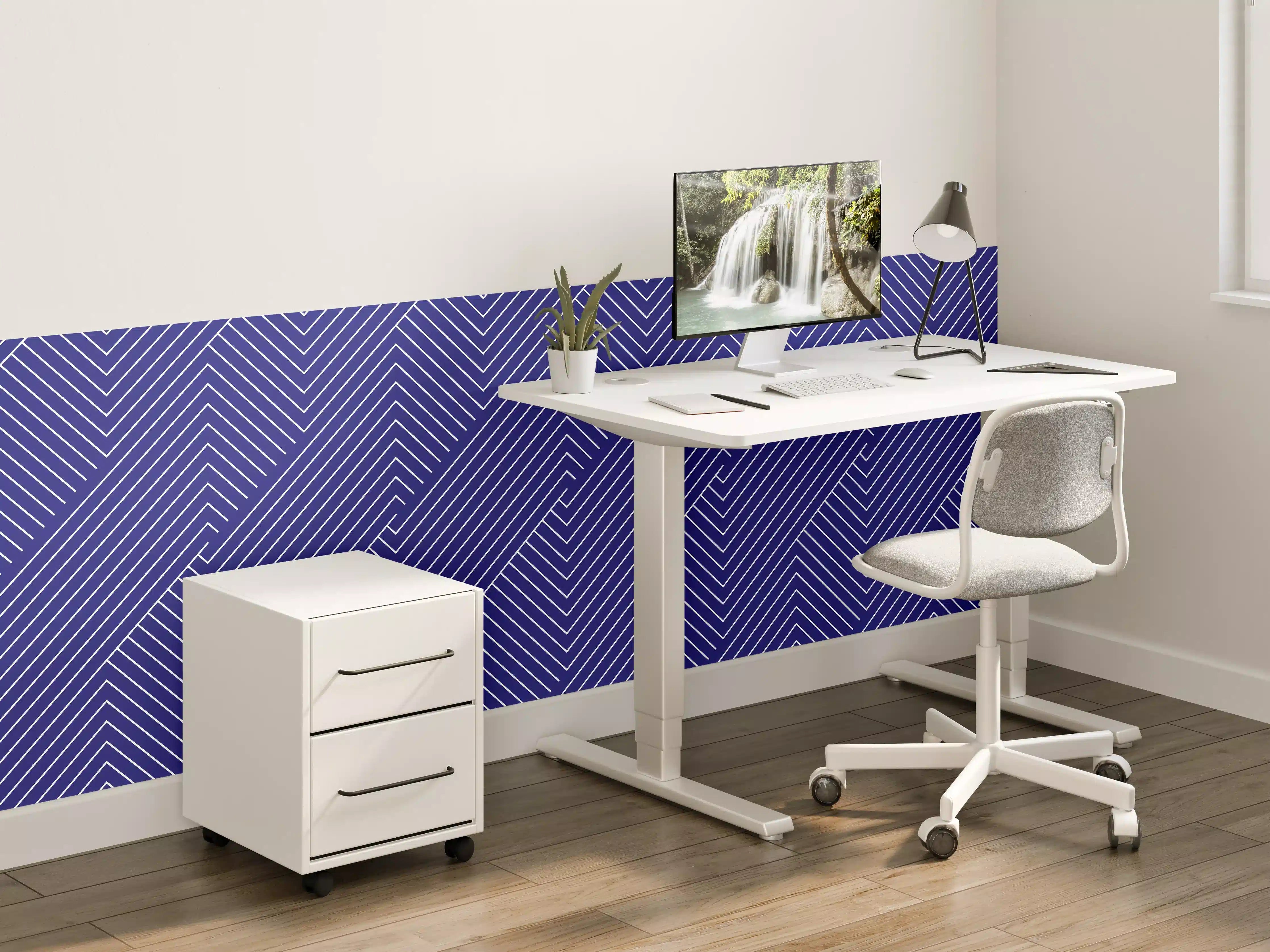 Kinderzimmer Wandgestaltung - Geometrische Blau-Design Textur