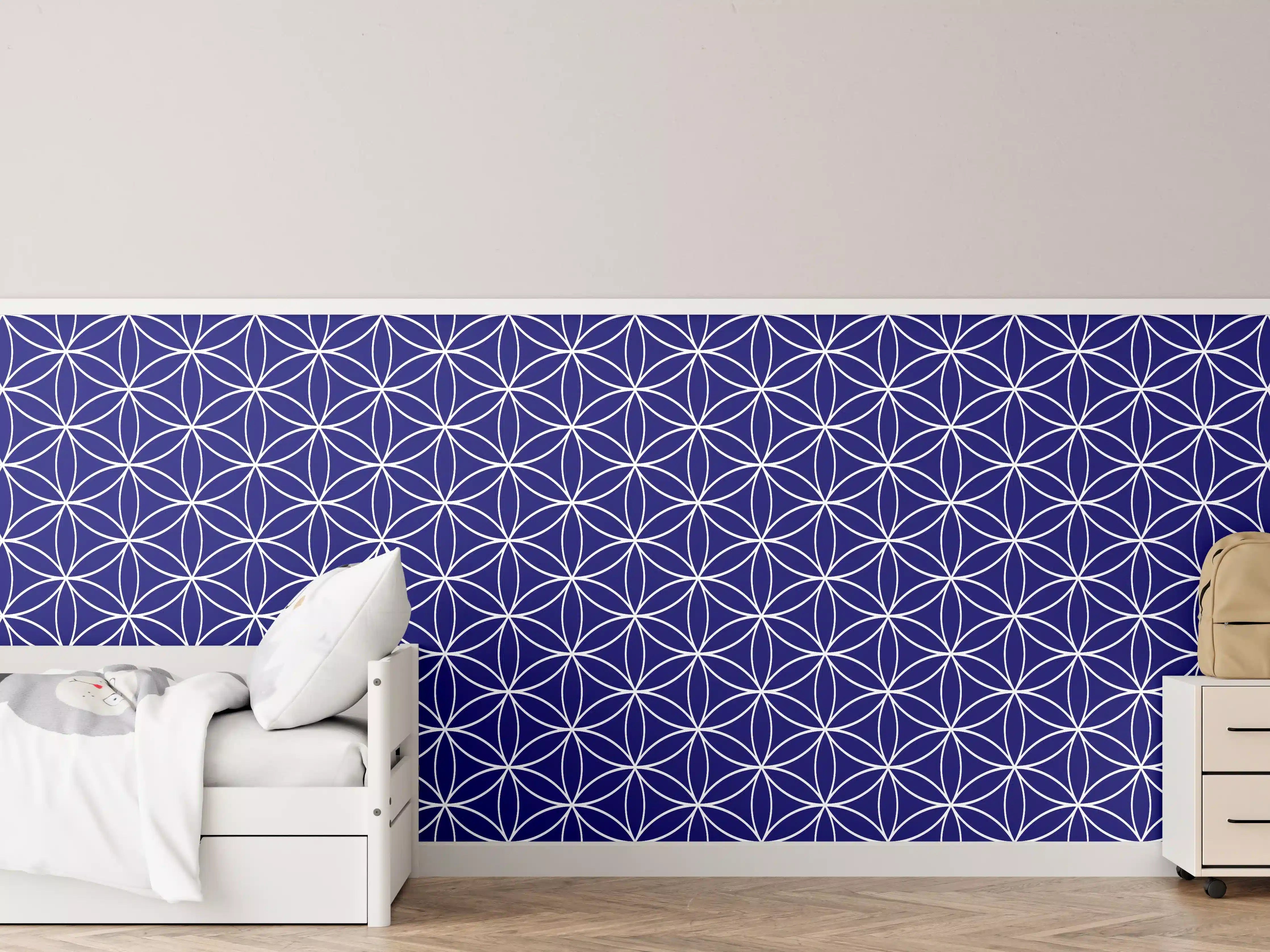 Kinderzimmer Wandgestaltung - Geometrische Blautöne