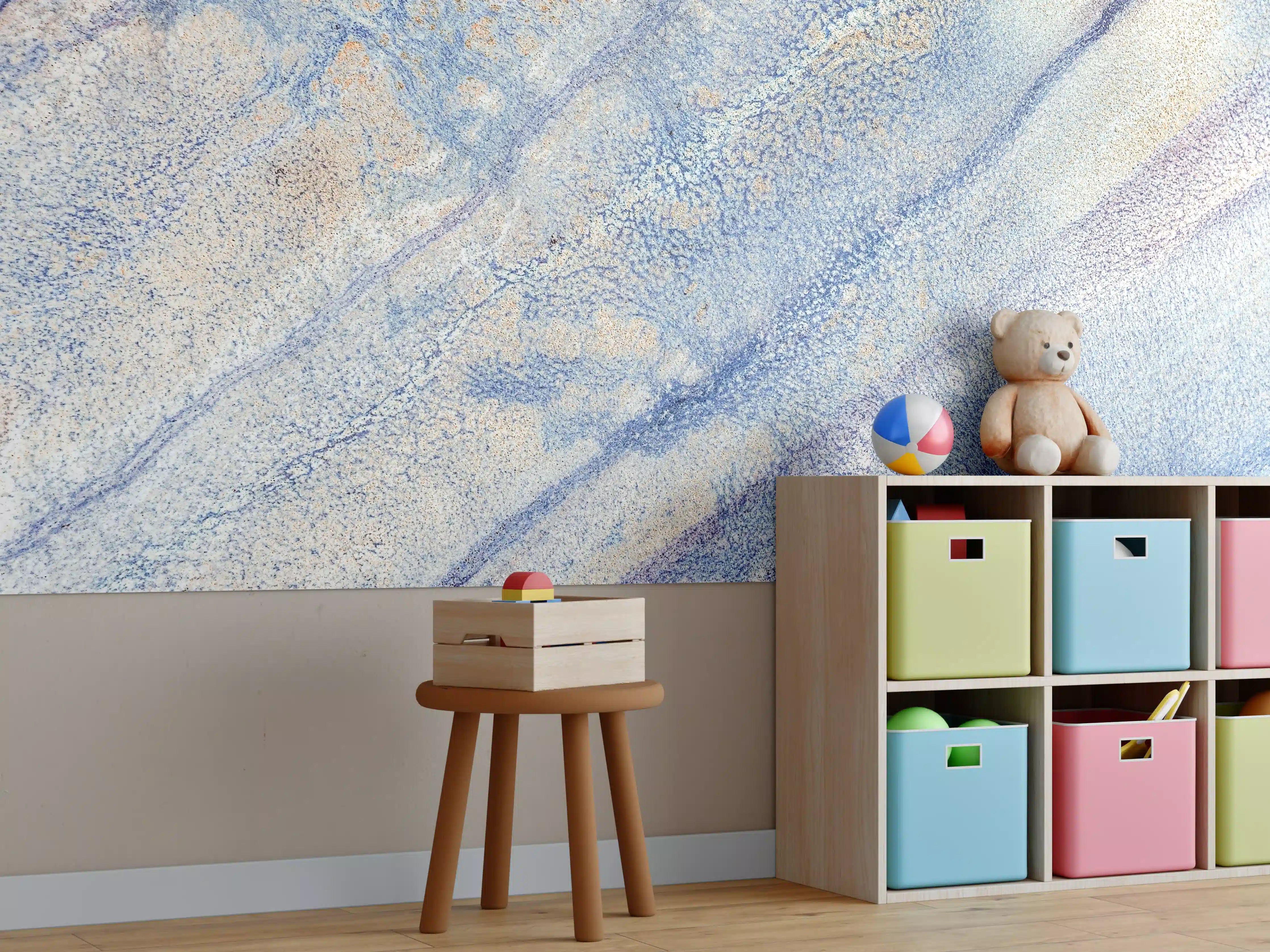 Kinderzimmer Wandgestaltung - Geometrische Mars Architektur