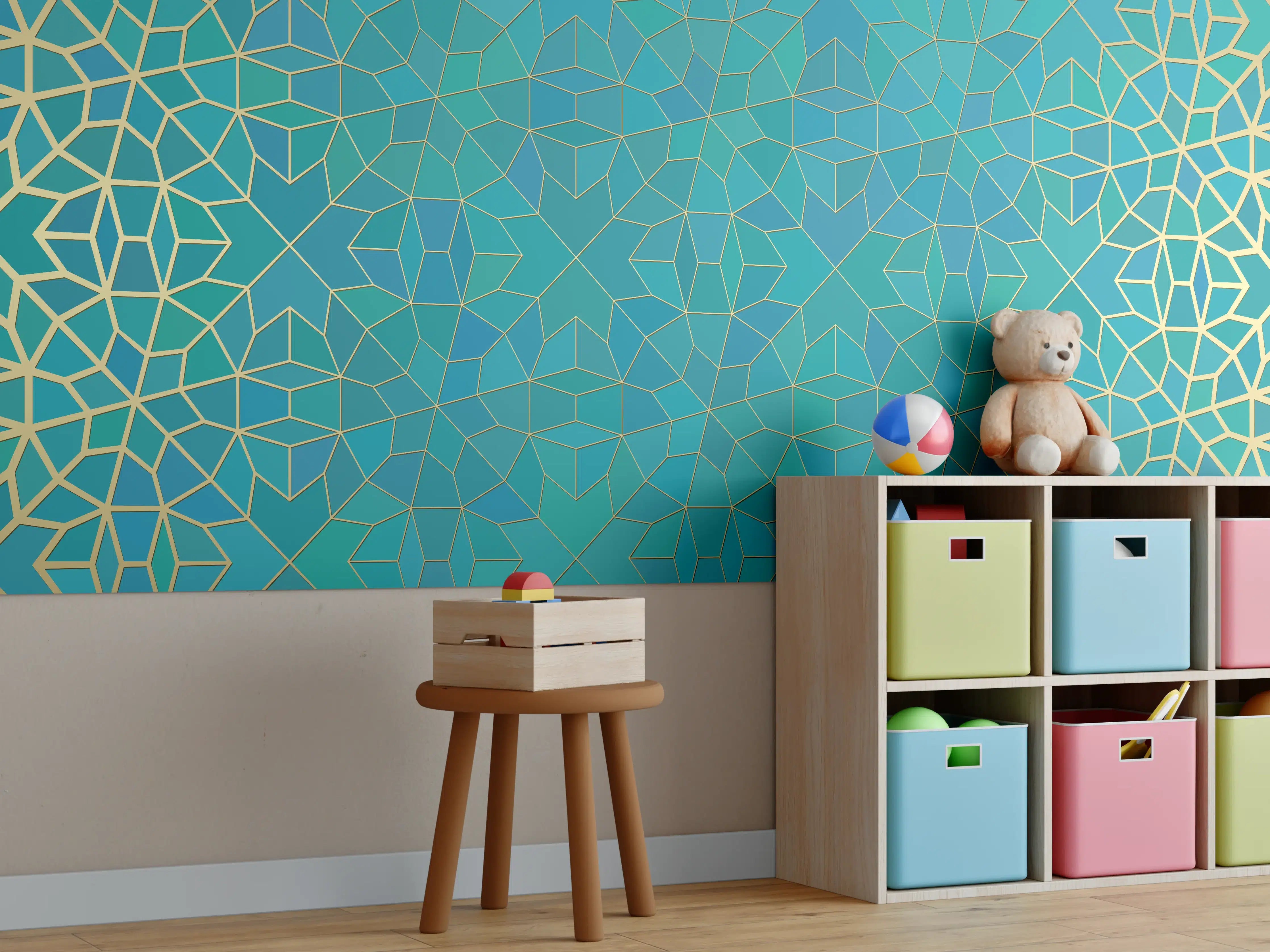 Kinderzimmer Wandgestaltung - Geometrische Muster