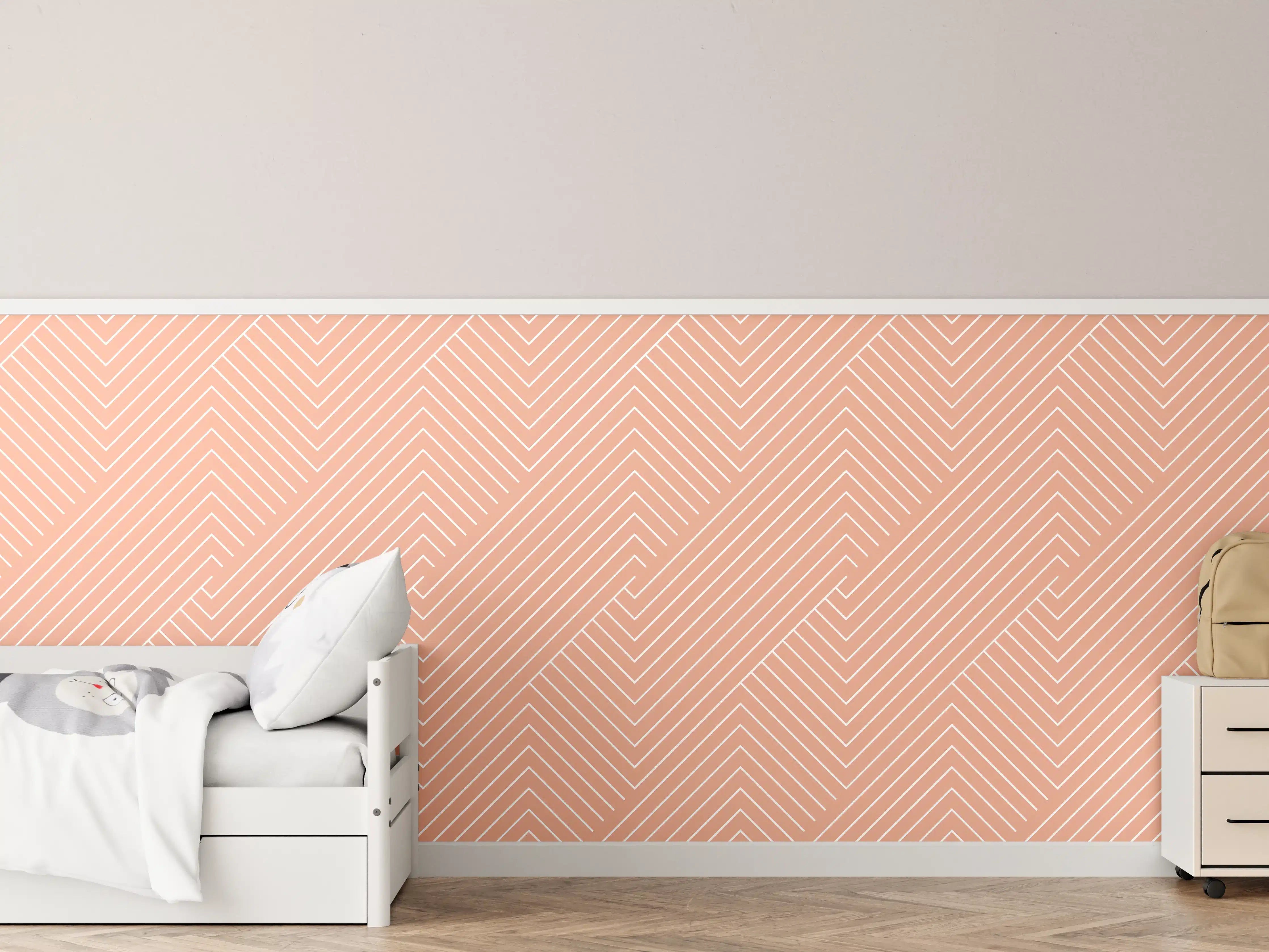 Kinderzimmer Wandgestaltung - Geometrische Salmone-Textur