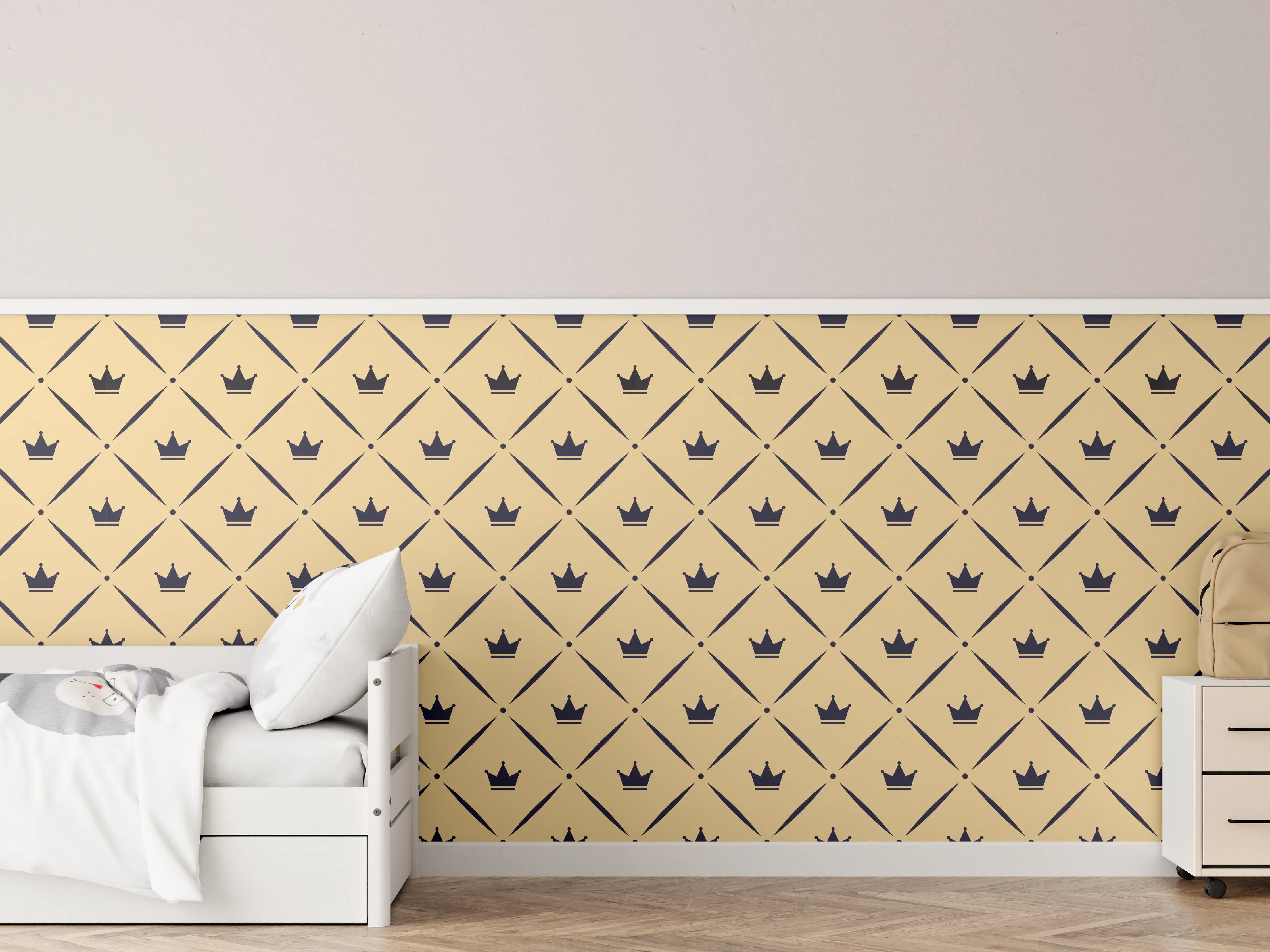 Kinderzimmer Wandgestaltung - Geometrisches Beige-Braun Muster