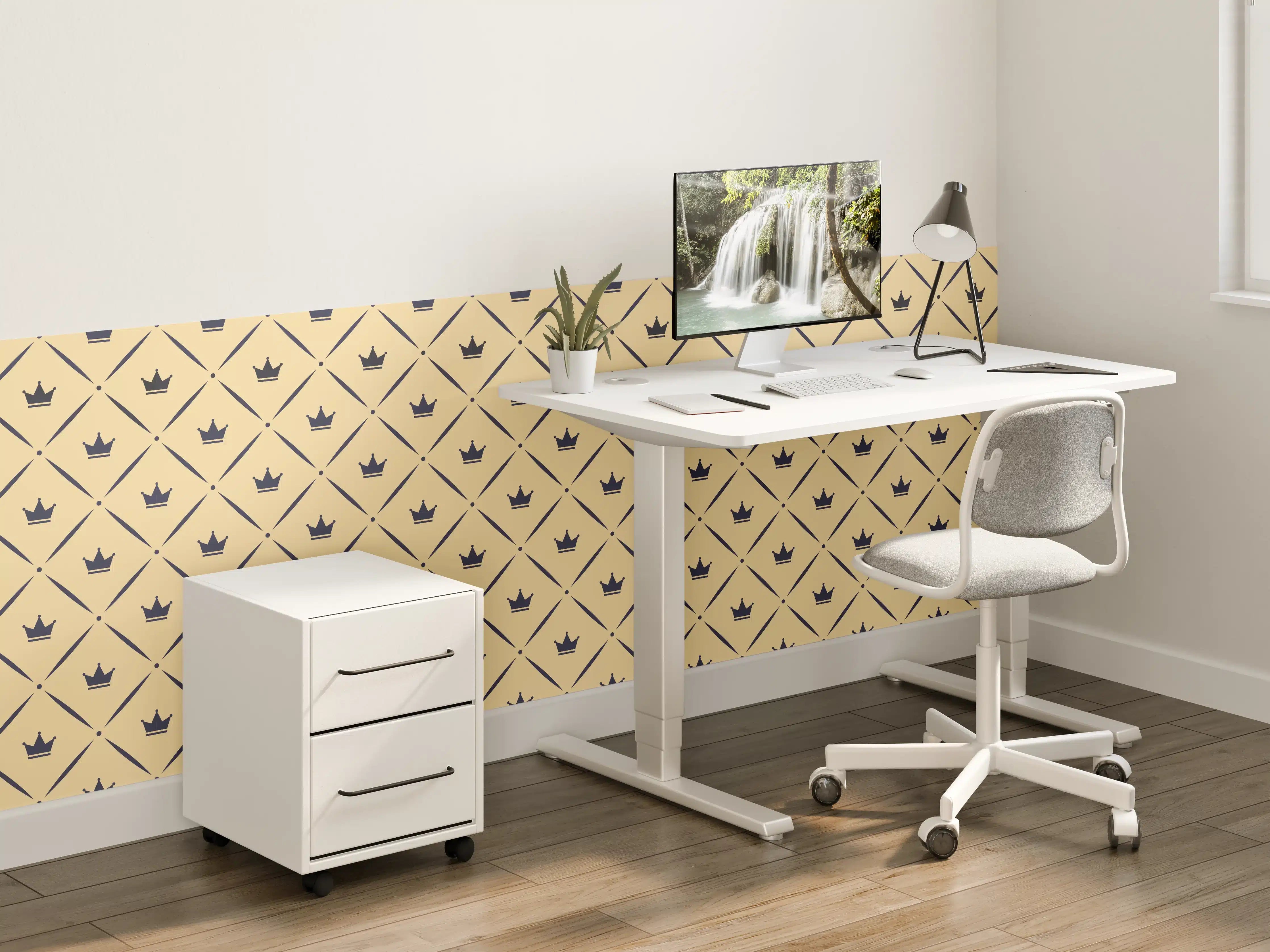 Kinderzimmer Wandgestaltung - Geometrisches Beige-Braun Muster