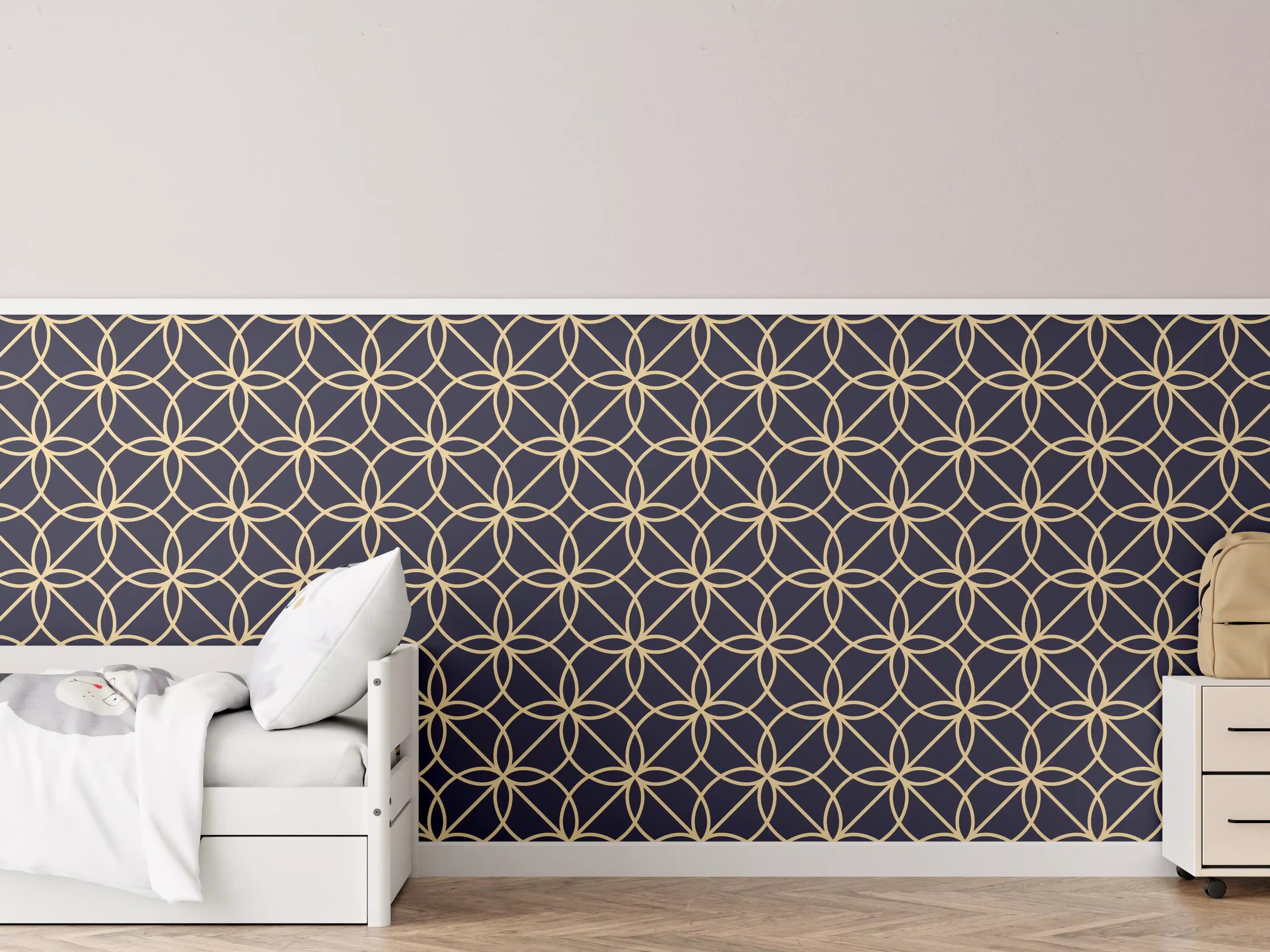 Kinderzimmer Wandgestaltung - Geometrisches Linienmuster